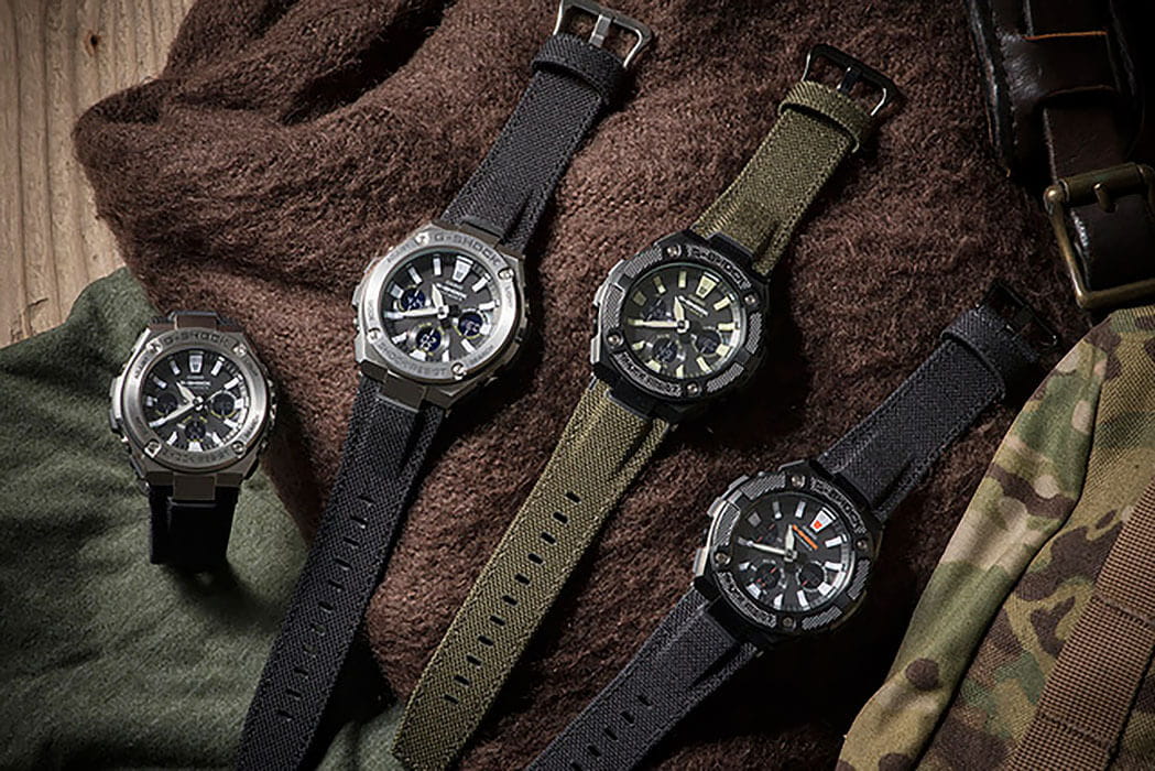 Casio GST-W130BC-1A3 мужские часы застежка крупным планом