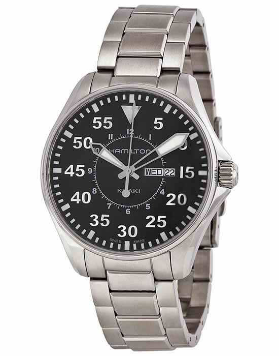 Hamilton Hamilton Khaki Aviation Pilot Day Date Quartz H64611135 , наручные мужские часы фото под углом