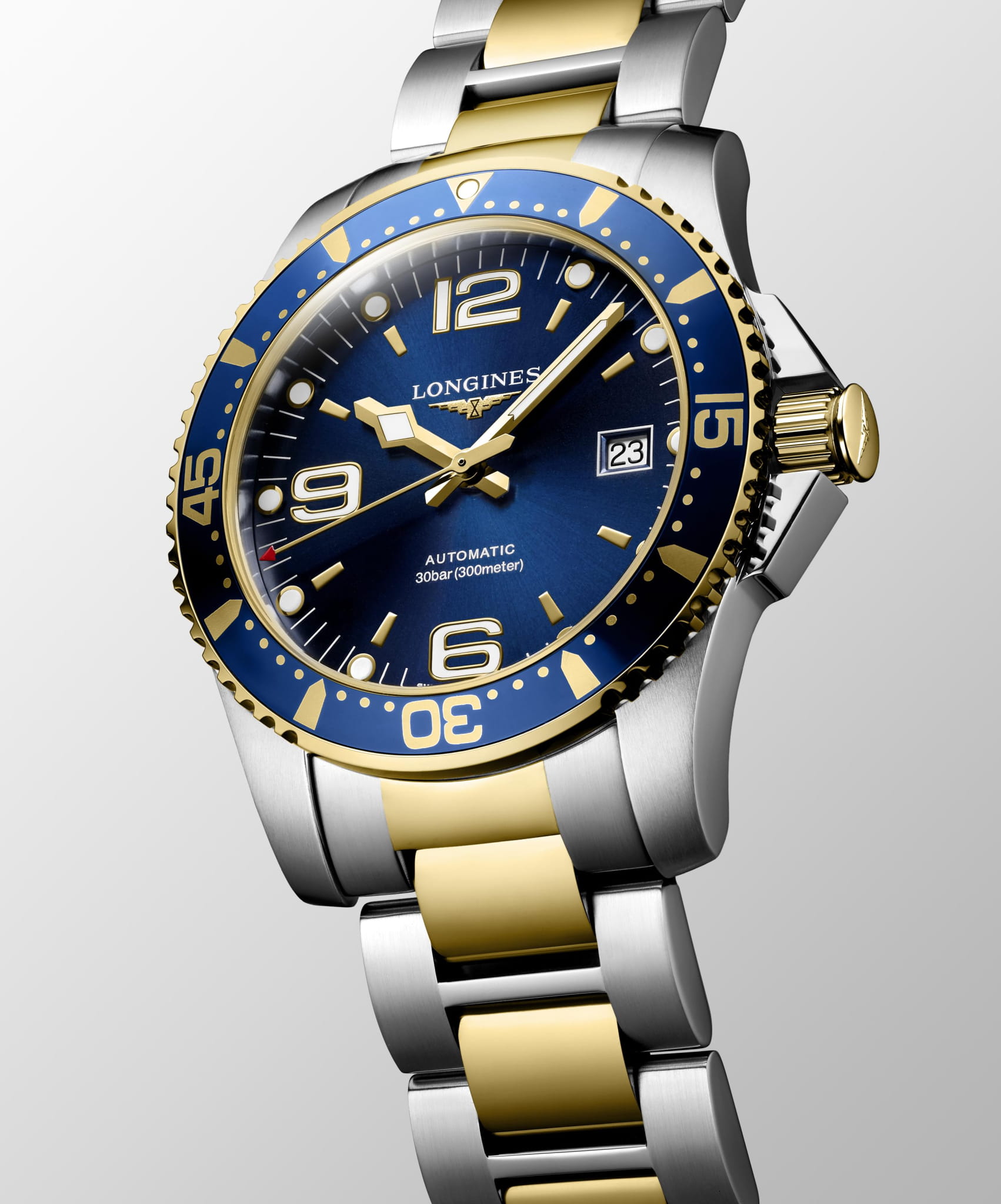 Оригинальные часы Longines Longines HydroConquest L3.742.3.96.7 механические калибр механизма l888 общий вид