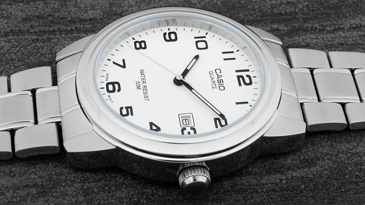 Casio Casio MTP-1221A-7B, mtp япония мужские часы на браслете нержавеющая сталь боковой вид