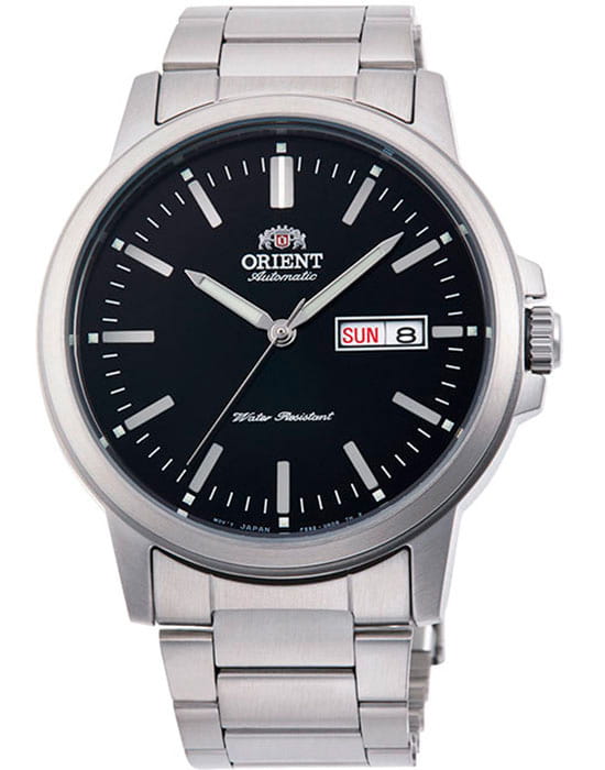 Orient Orient Automatic RA-AA0C01B (RN-AA0C01B)  RA-AA0C01B механические мужские часы черный циферблат, браслет нержавеющая сталь — вид спереди