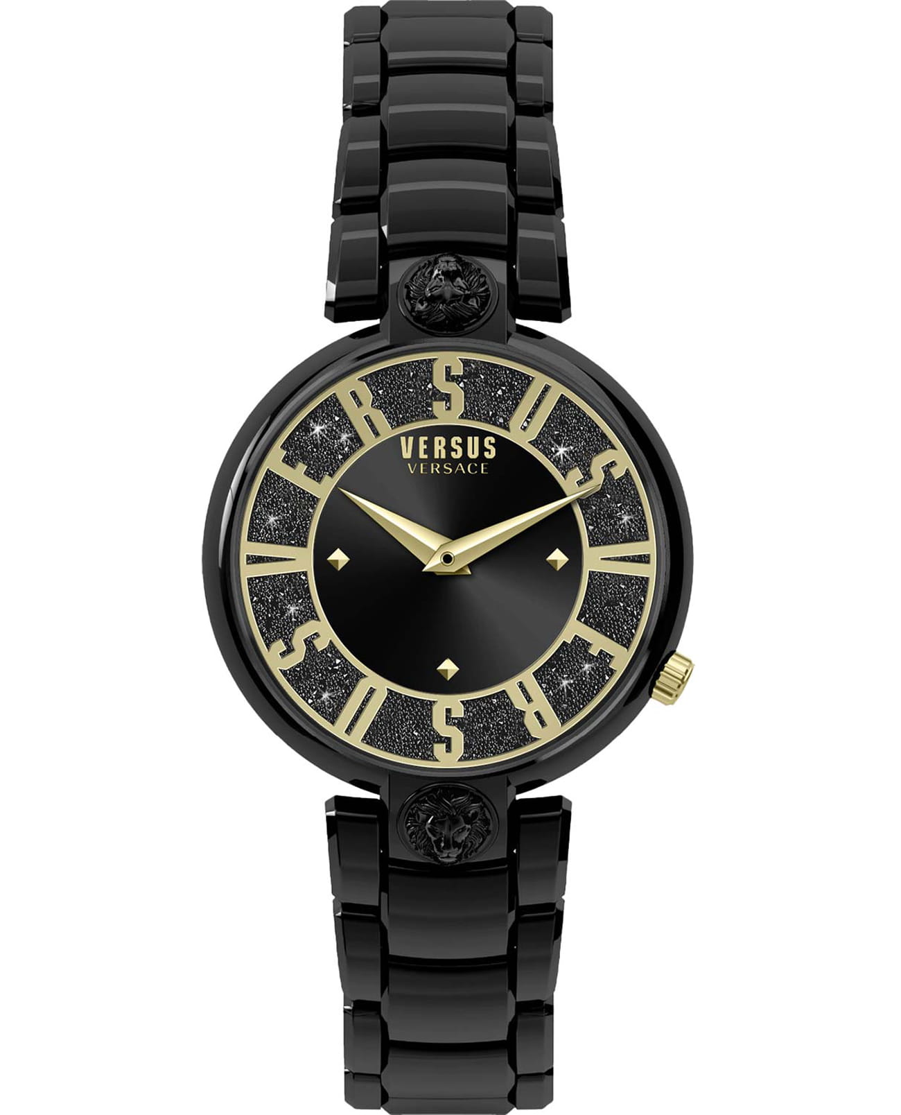 Versus Versace VSPVS2020  VSPVS2020 кварцевые женские часы черный циферблат, браслет сталь с ip покрытием — вид спереди