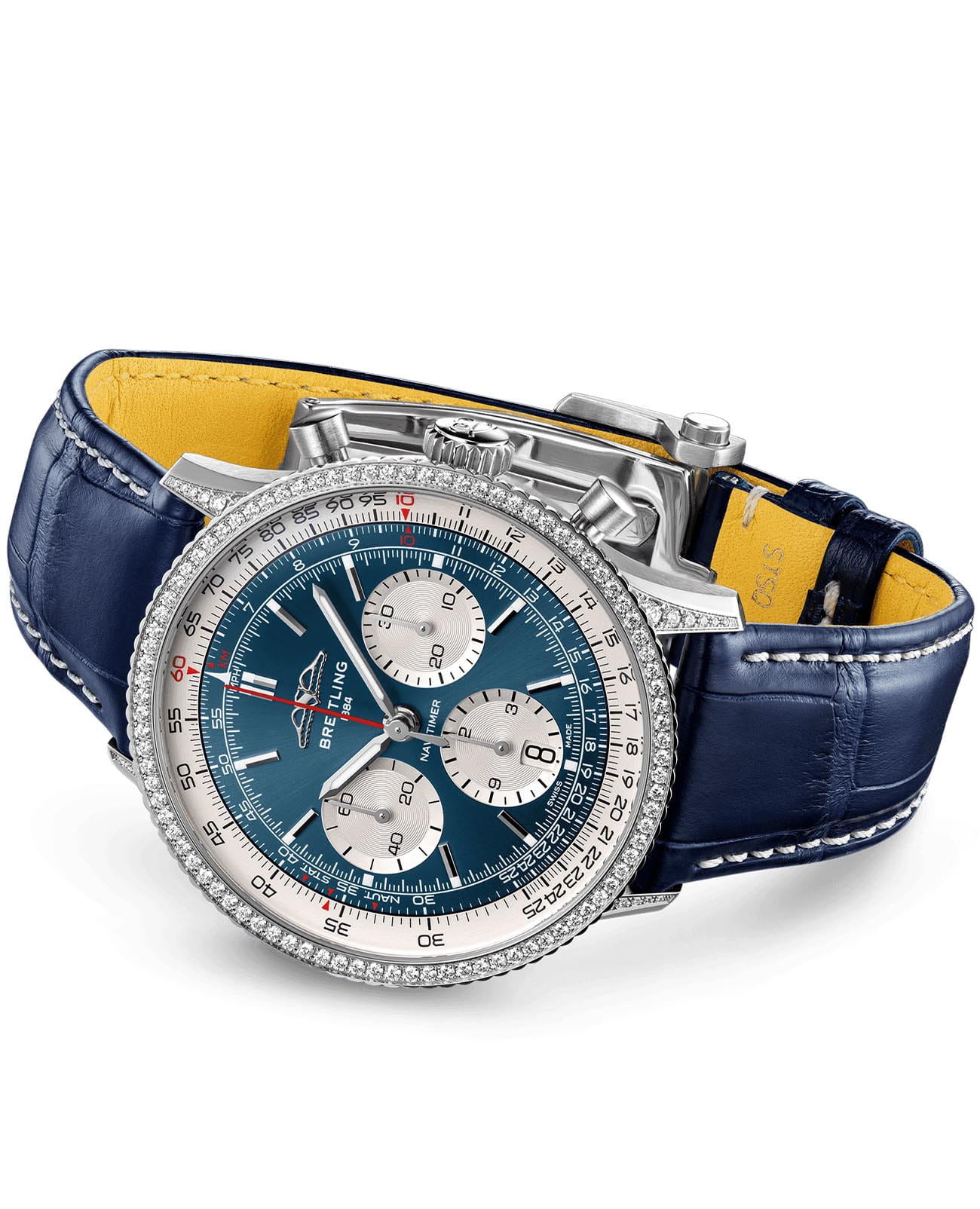 Breitling Breitling Navitimer B01 Chronograph 41 AB0139631C1P1, navitimer швейцария мужские часы на браслете кожаный боковой вид