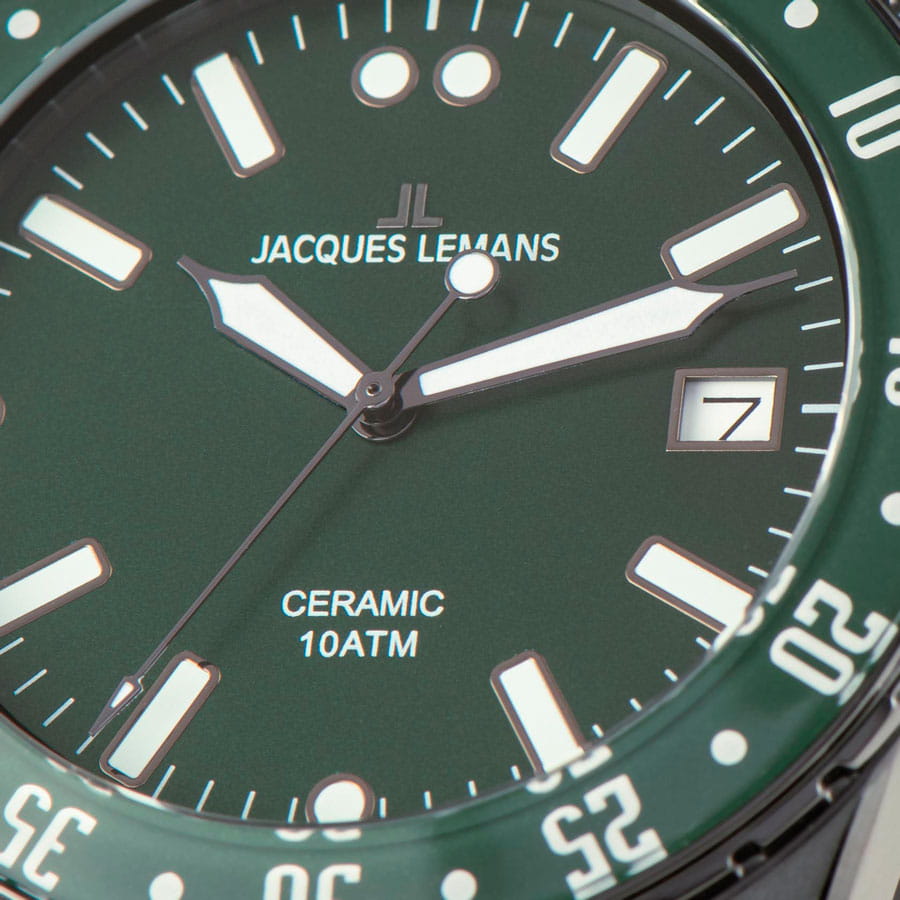 Jacques Lemans Jacques Lemans High Tech Ceramic 42-10F,  австрия мужские часы на браслете сталь + pvd + керамика боковой вид