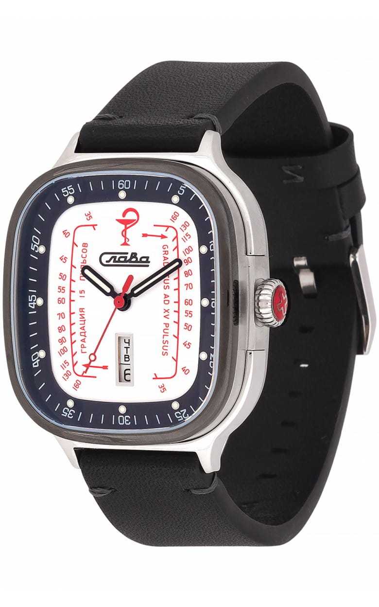 Слава Слава Доктор 3265717/300-8205,  россия мужские часы на браслете кожаный боковой вид