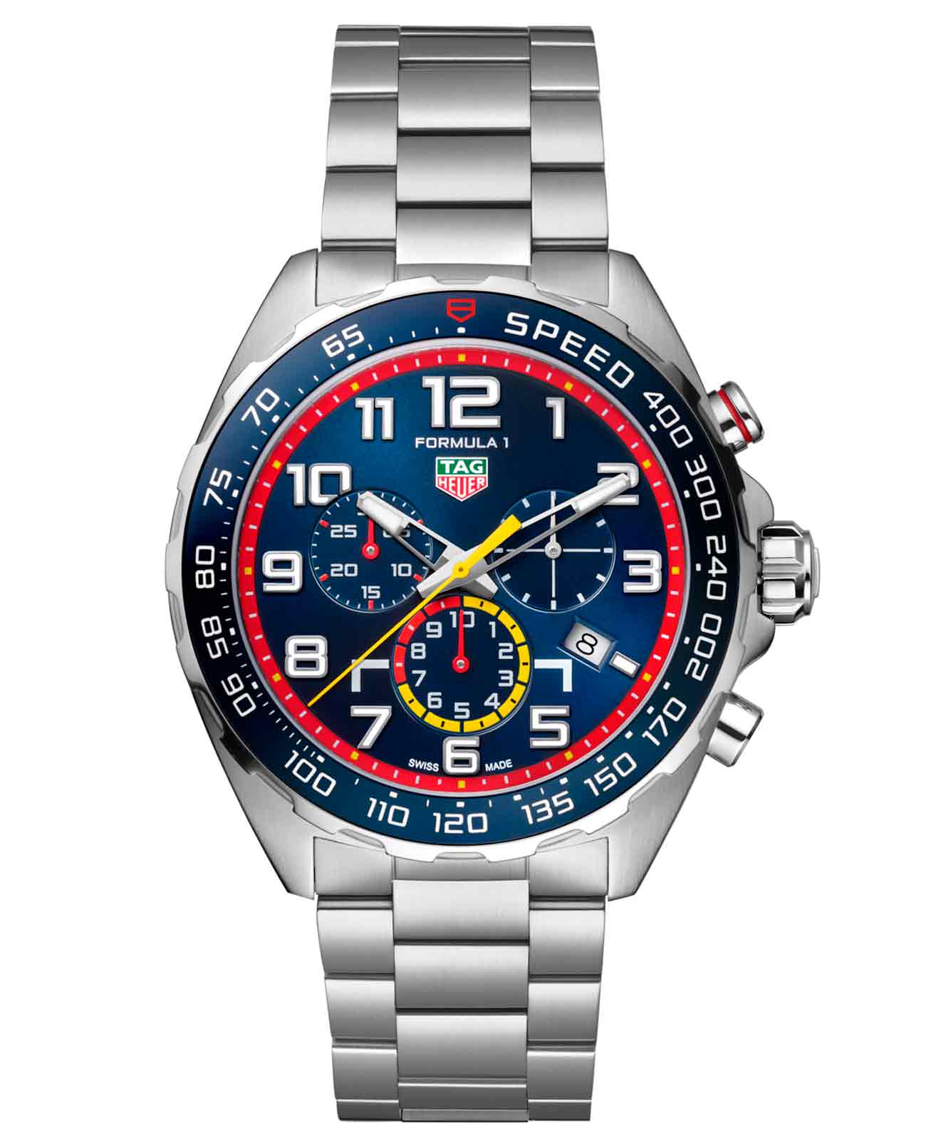 TAG Heuer TAG Heuer Formula 1 x Red Bull Racing CAZ101AL.BA0842  CAZ101AL.BA0842 кварцевые мужские часы синий циферблат, браслет нержавеющая сталь — вид спереди
