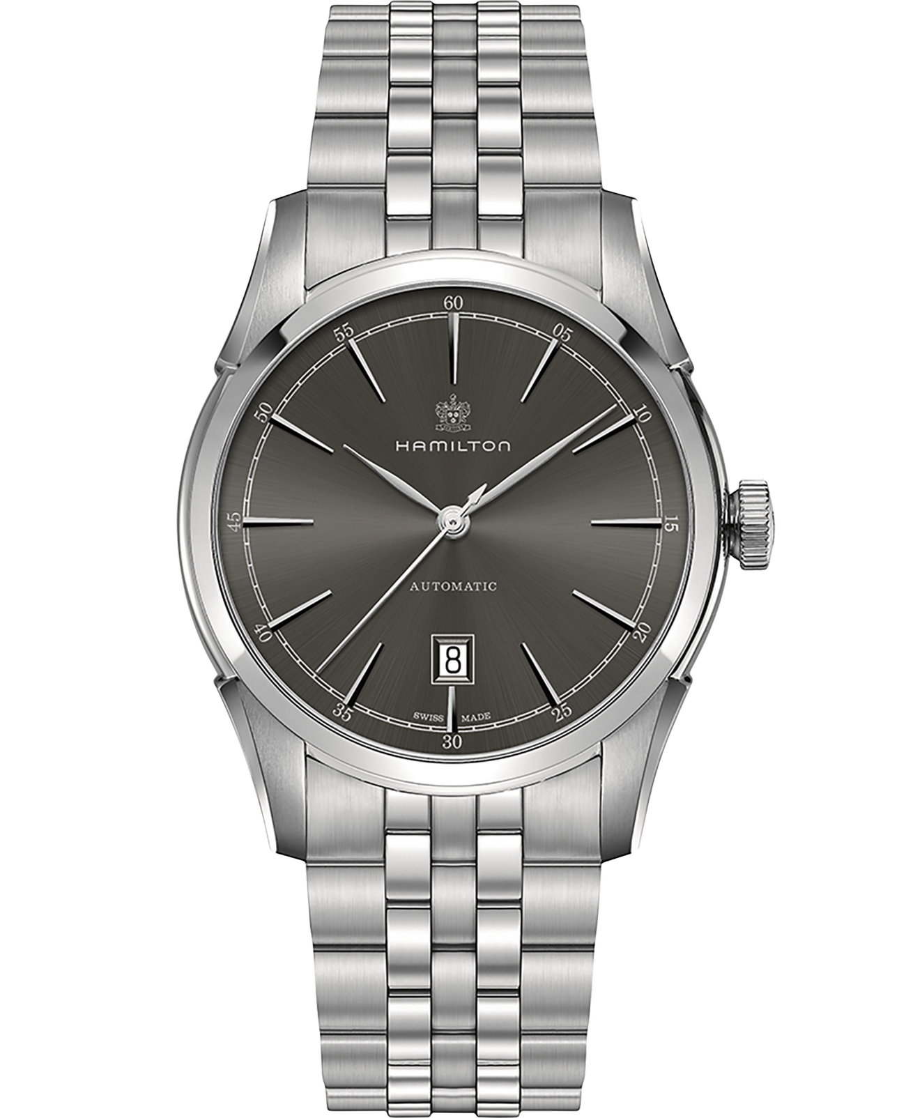 Hamilton Hamilton  American Classics H42415091  H42415091 механические мужские часы черный циферблат, браслет нержавеющая сталь — вид спереди