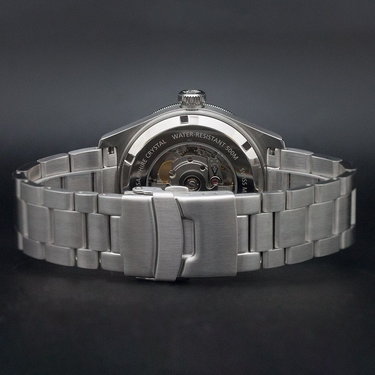 Swiss Military by Chrono Swiss Military by Chrono Diver Limited Edition SMA34075.03,  швейцария мужские часы на браслете нержавеющая сталь боковой вид