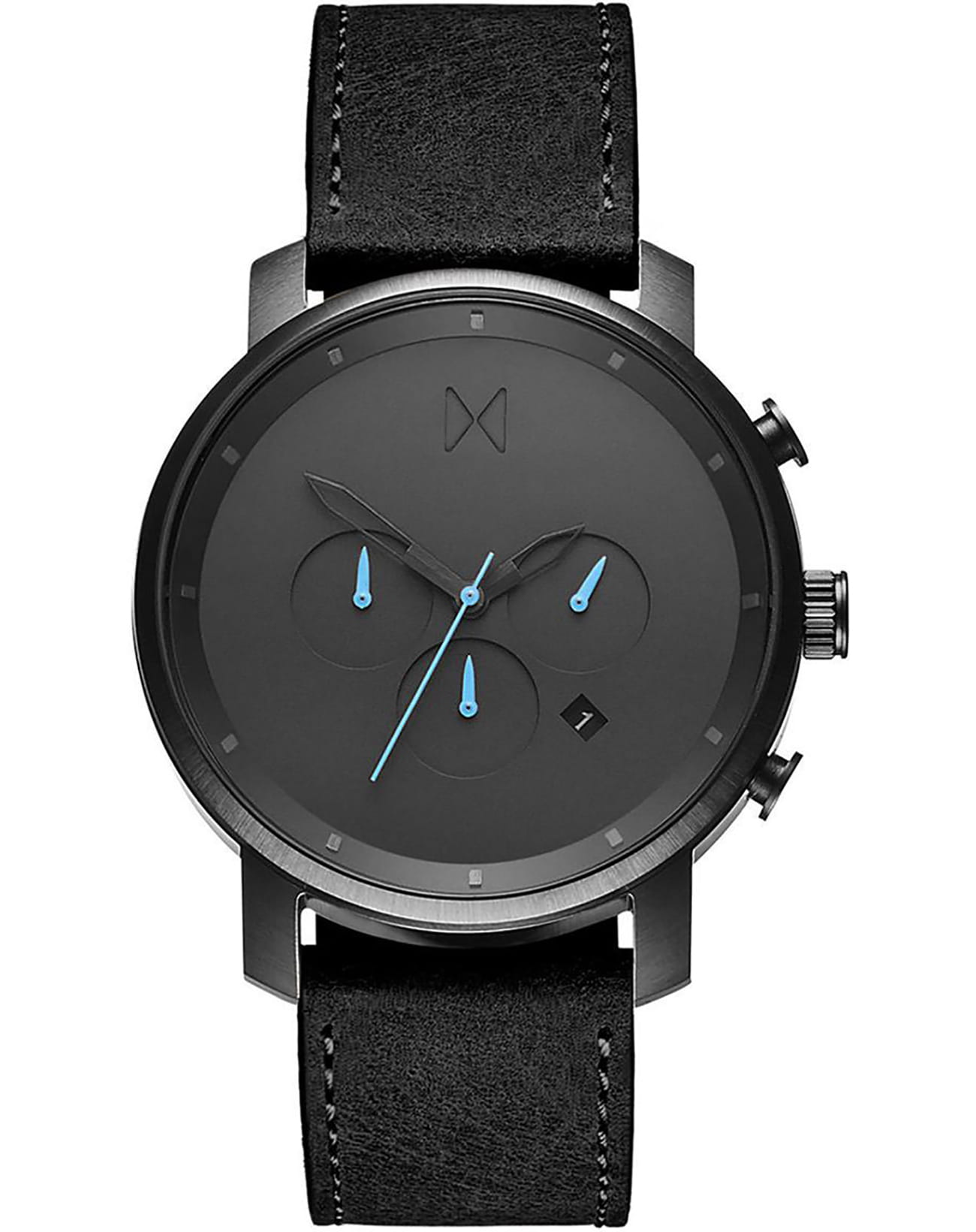 MVMT MVMT ELEMENT D-MC01-GUBL  D-MC01-GUBL кварцевые мужские часы черный циферблат, браслет кожаный — вид спереди