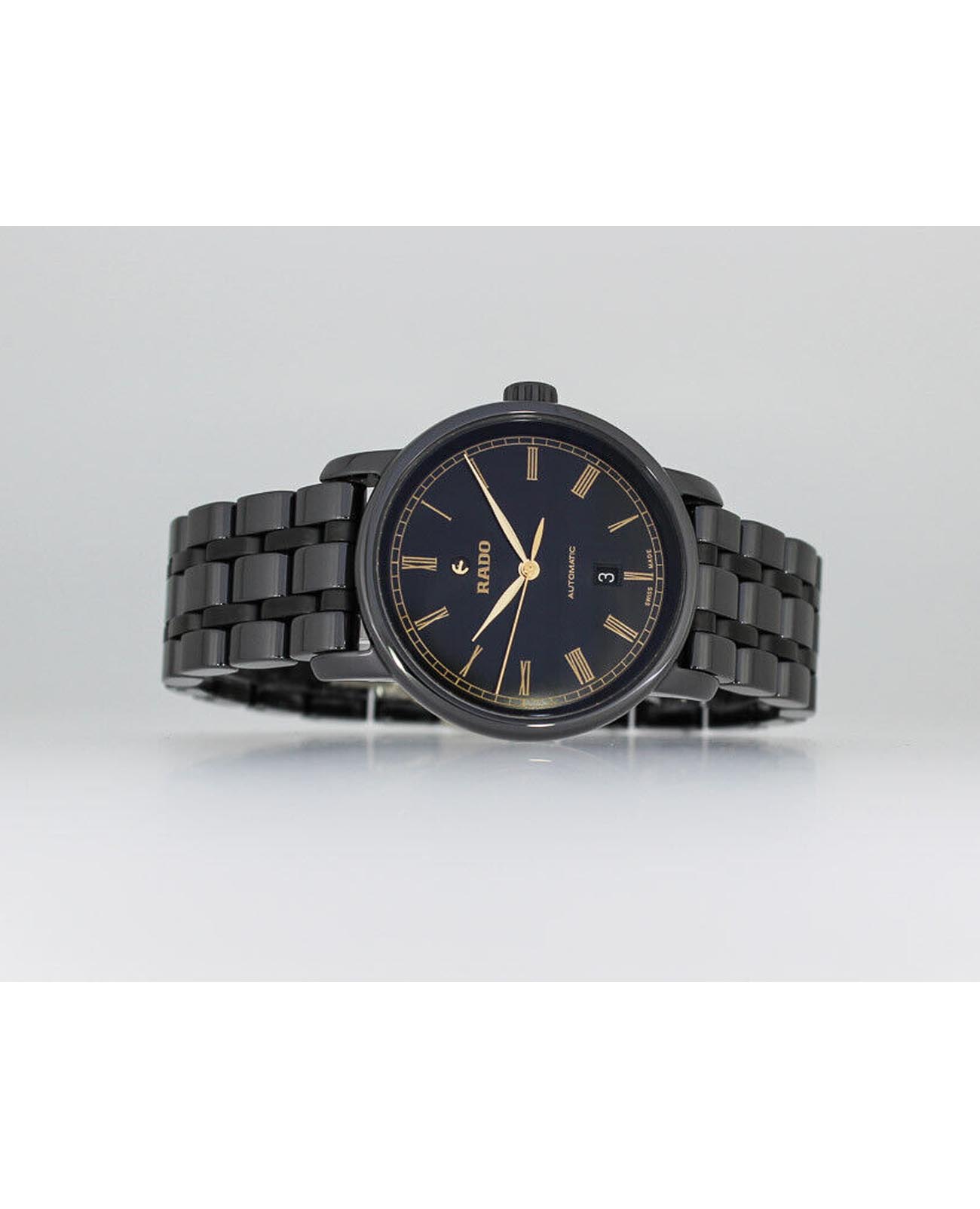 Rado Rado Diamaster R14043162 механические женские часы часы крупный план черный циферблата