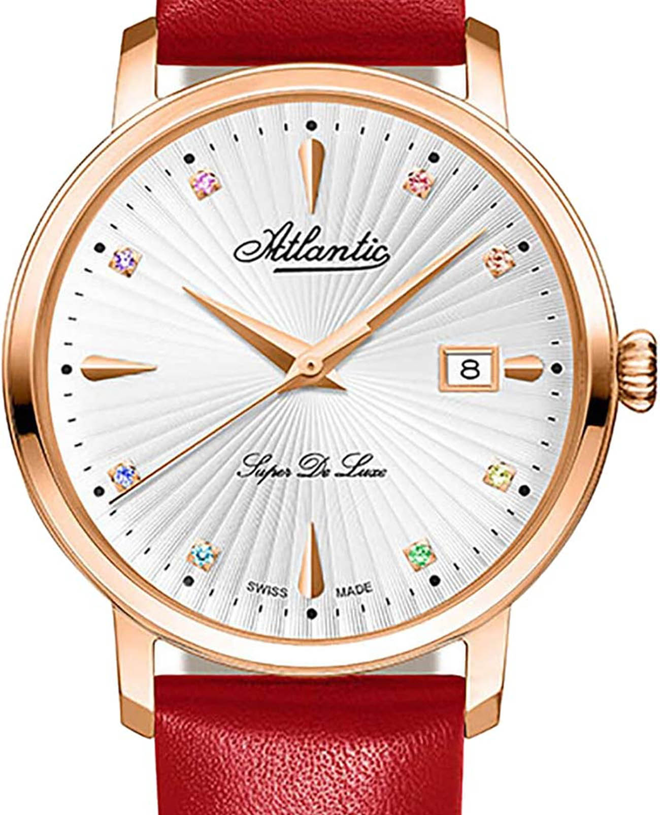 Atlantic Atlantic Super De Luxe Precious Stones Rainbow Edition 29355.44.29LRD , наручные женские часы фото под углом