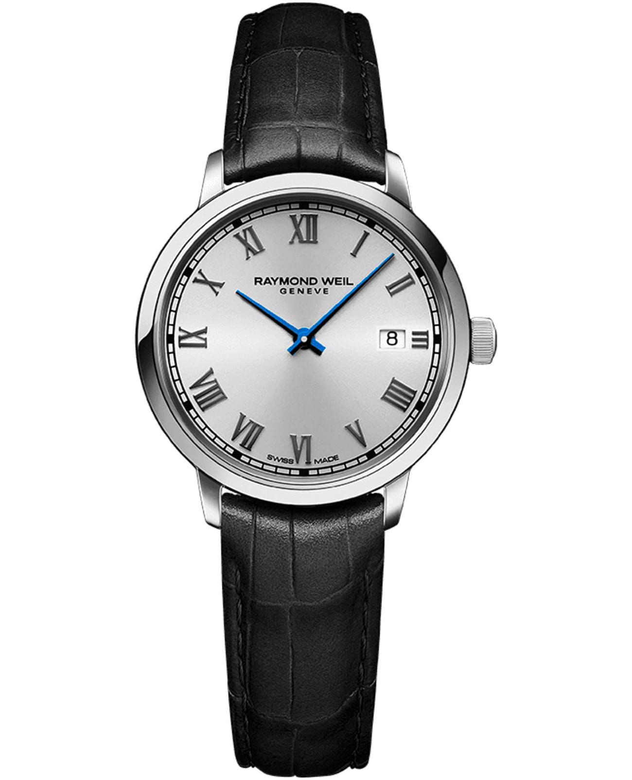 Raymond Weil Raymond Weil Toccata 5985-STC-00659  5985-STC-00659 кварцевые женские часы серебристый циферблат, браслет кожаный — вид спереди
