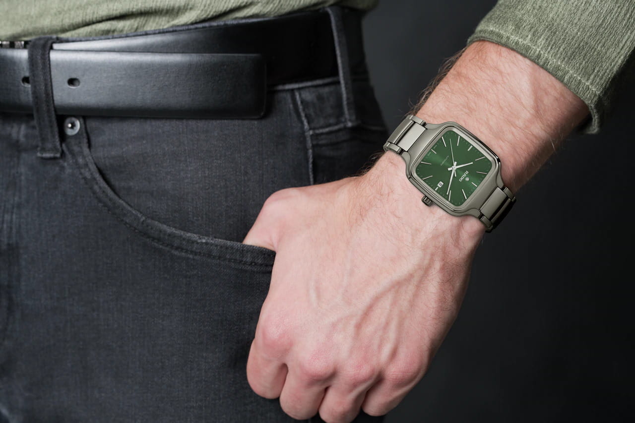 Rado Rado True Square Automatic R27077312 мужские часы зеленый циферблат на запястье