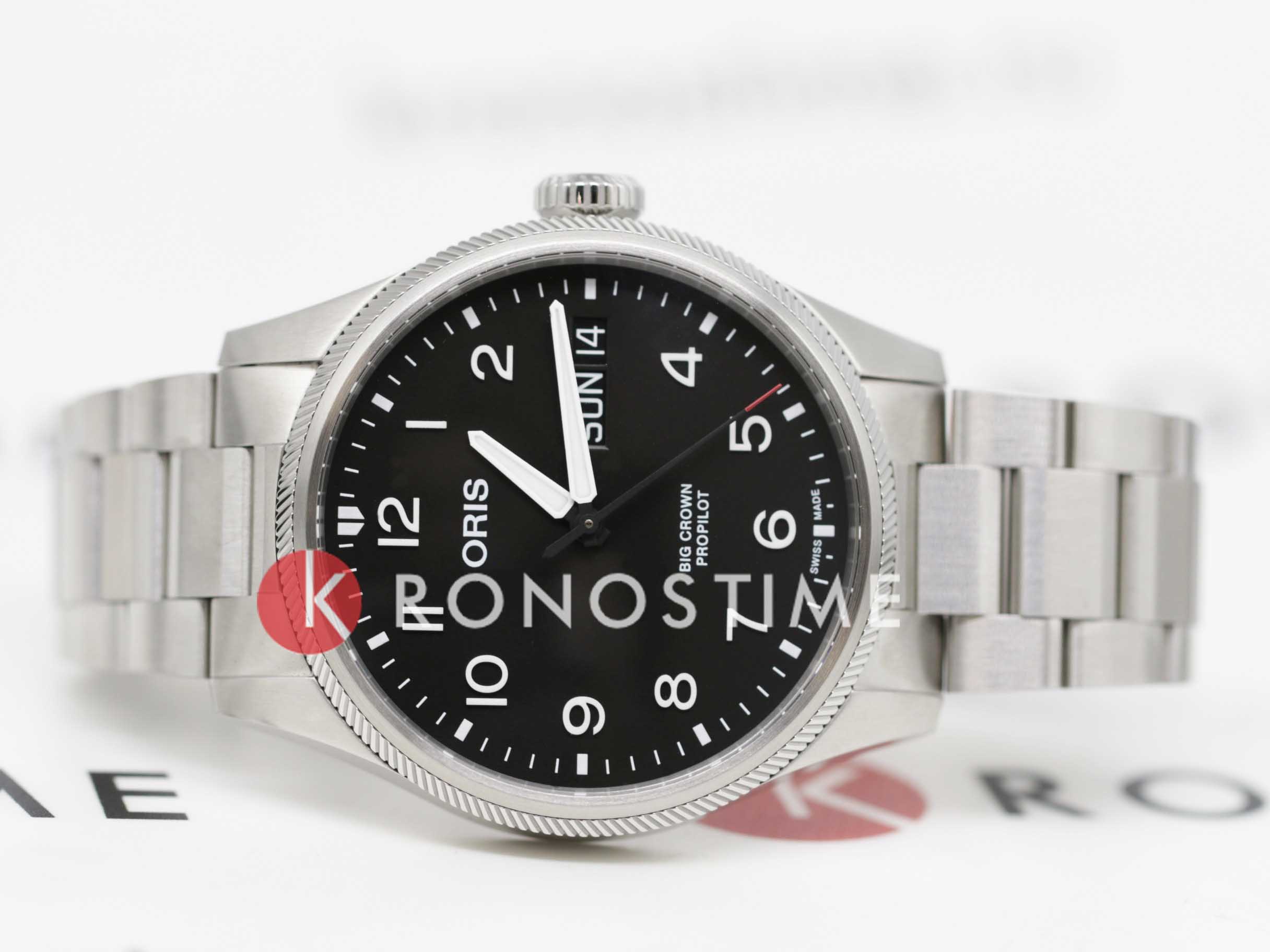 Oris Oris Propilot Big Crown Propilot Big Day Date 01 752 7760 4164-07 8 22 08, propilot швейцария мужские часы на браслете нержавеющая сталь боковой вид