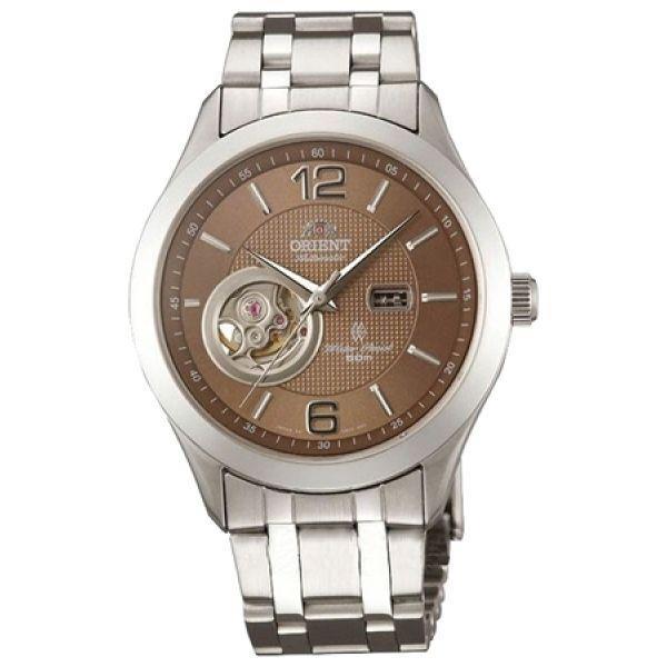 Orient Orient DB05001T (FDB05001T)  FDB05001T  мужские часы коричневый циферблат, браслет  — вид спереди