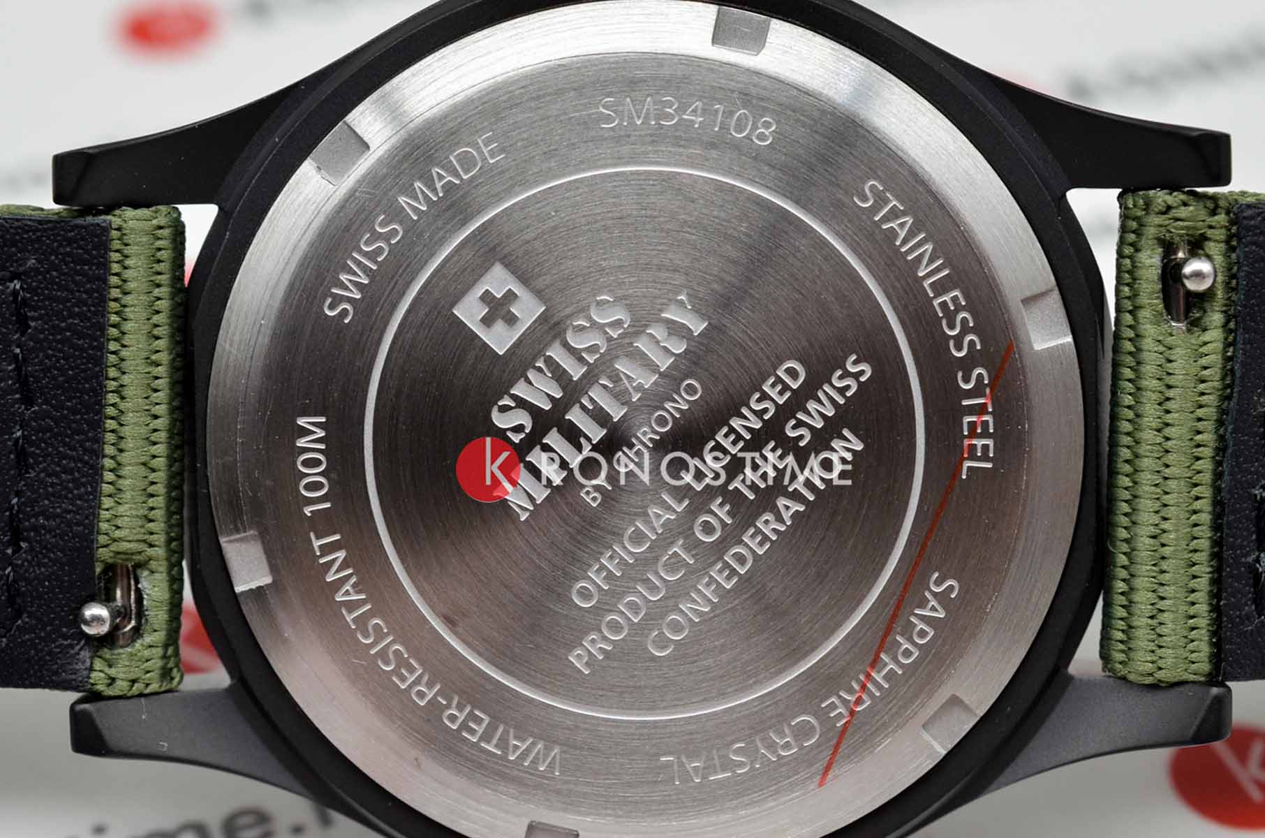 Swiss Military by Chrono Swiss Military by Chrono Classic Army SM34108.07  - задняя крышка сталь металл корпуса, швейцария часы