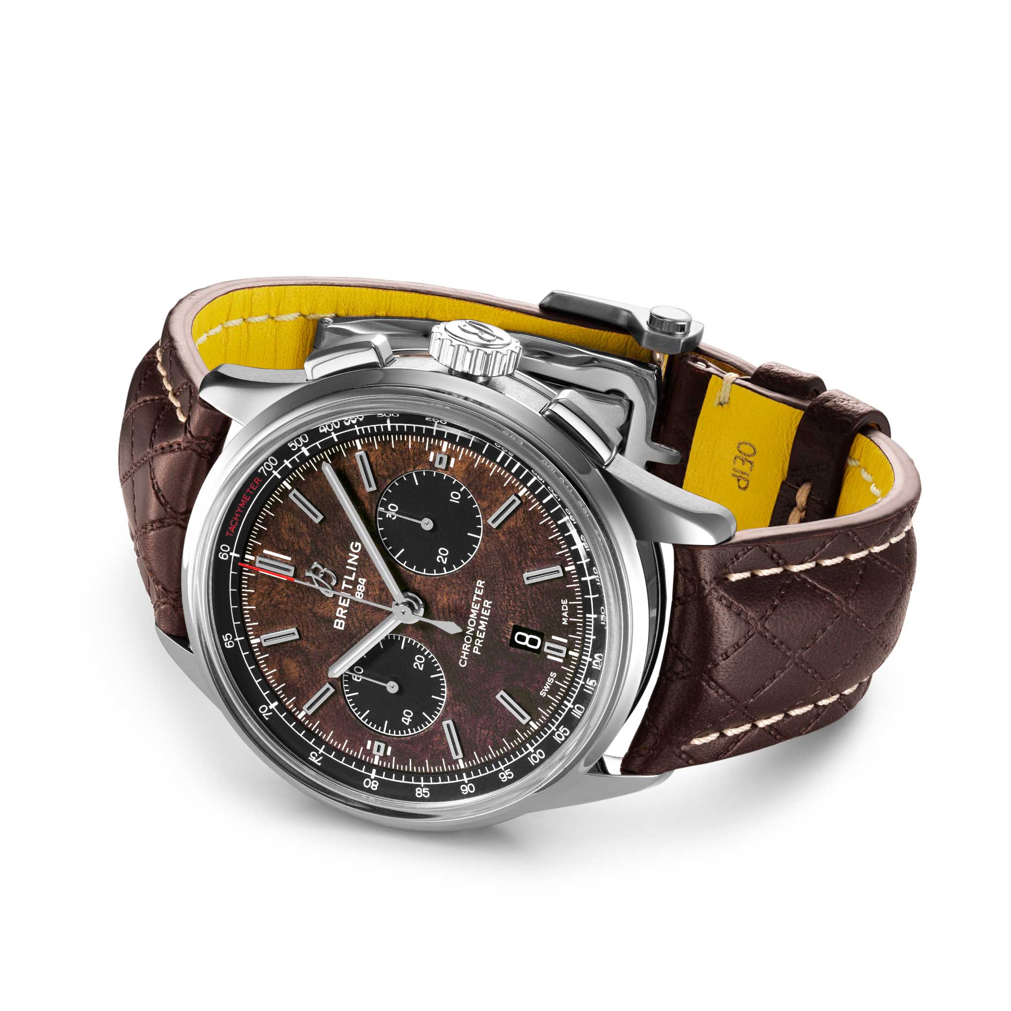 Breitling Breitling Premier B01 Chronograph 42 Bentley Centenary Limited Edition AB01181A1Q1X2, premier швейцария мужские часы на браслете кожаный боковой вид