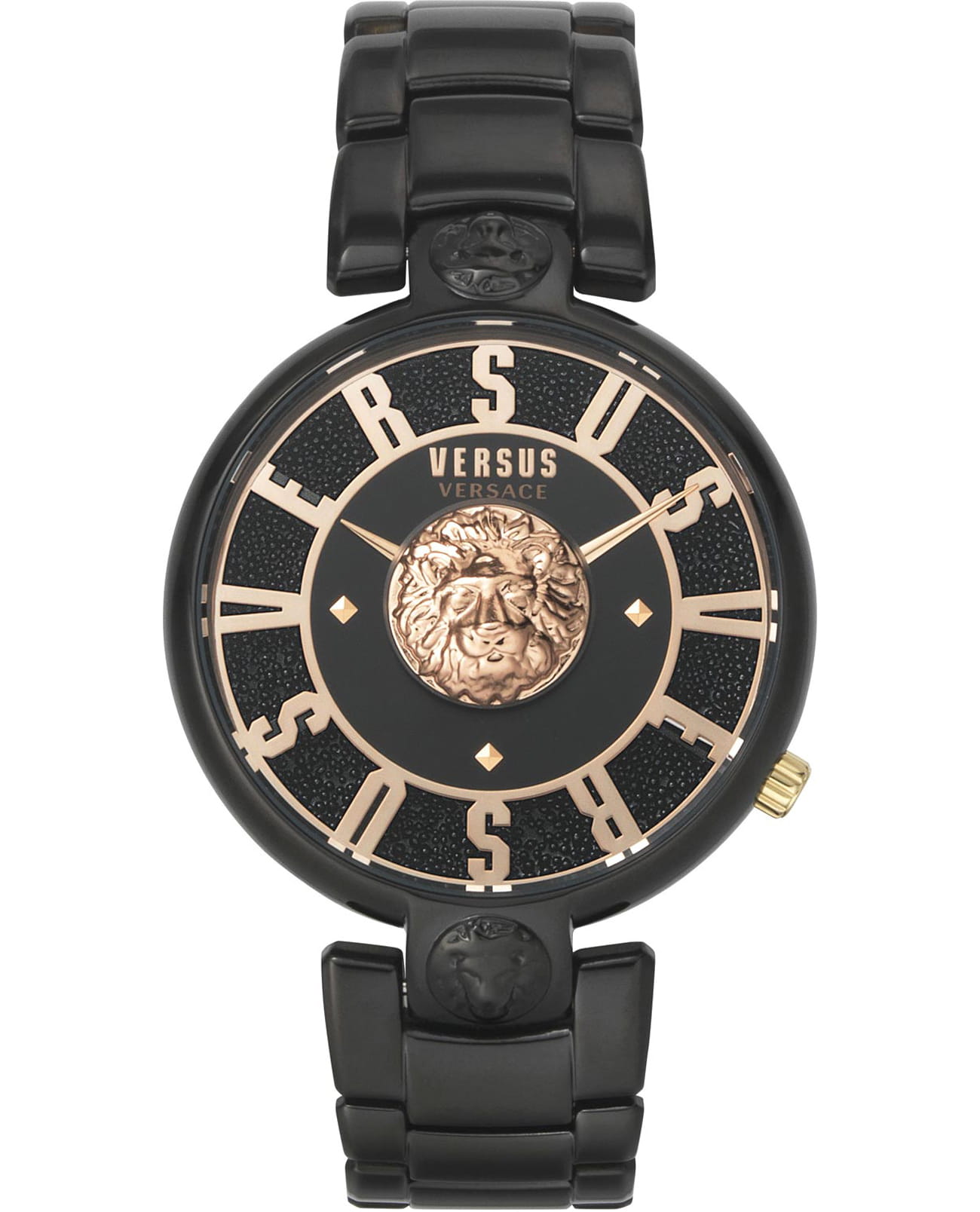 Versus Versace VSPVS0620  VSPVS0620 кварцевые женские часы черный циферблат, браслет сталь с ip покрытием — вид спереди