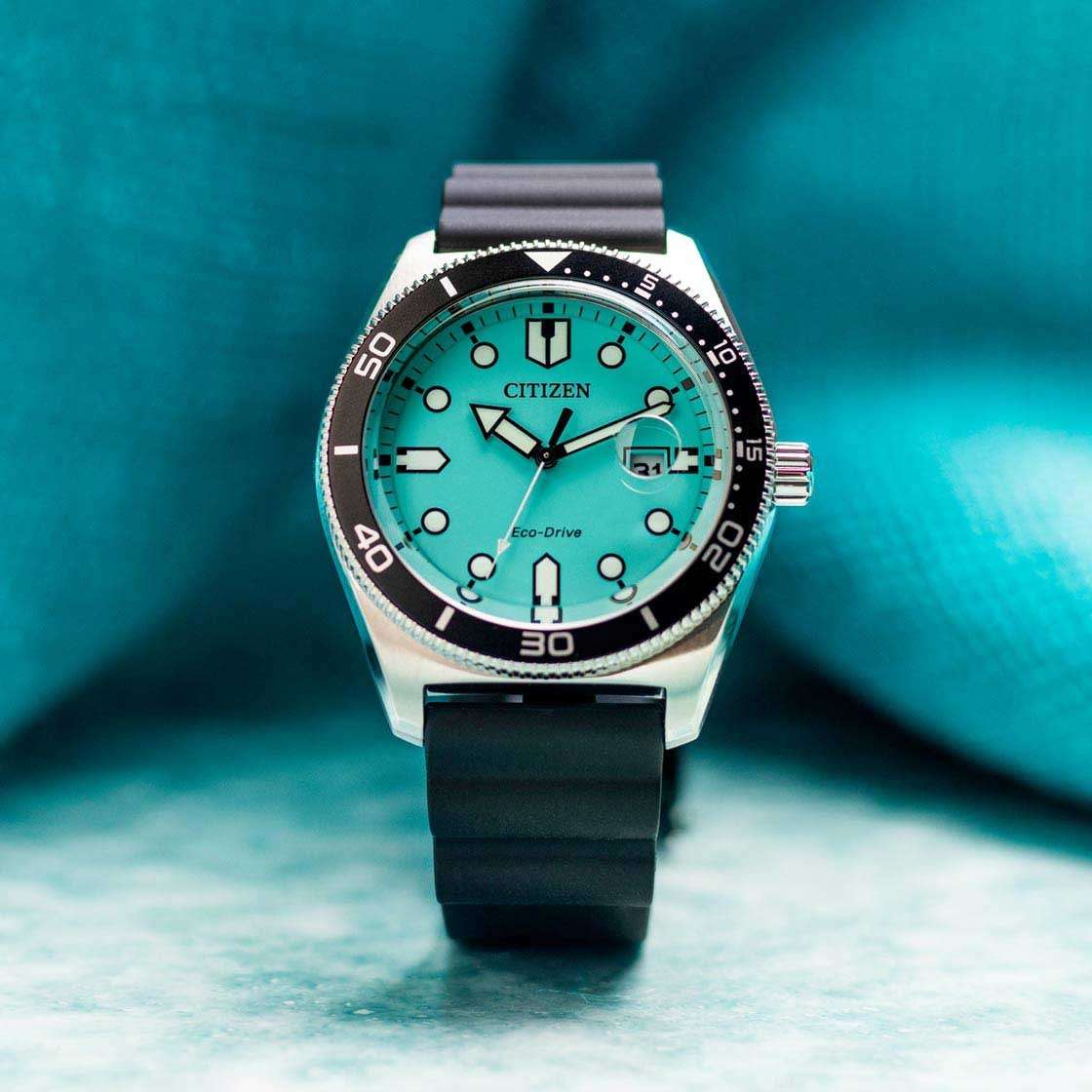 Citizen Citizen Eco-Drive AW1760-14X кварцевые мужские часы часы крупный план голубой циферблата