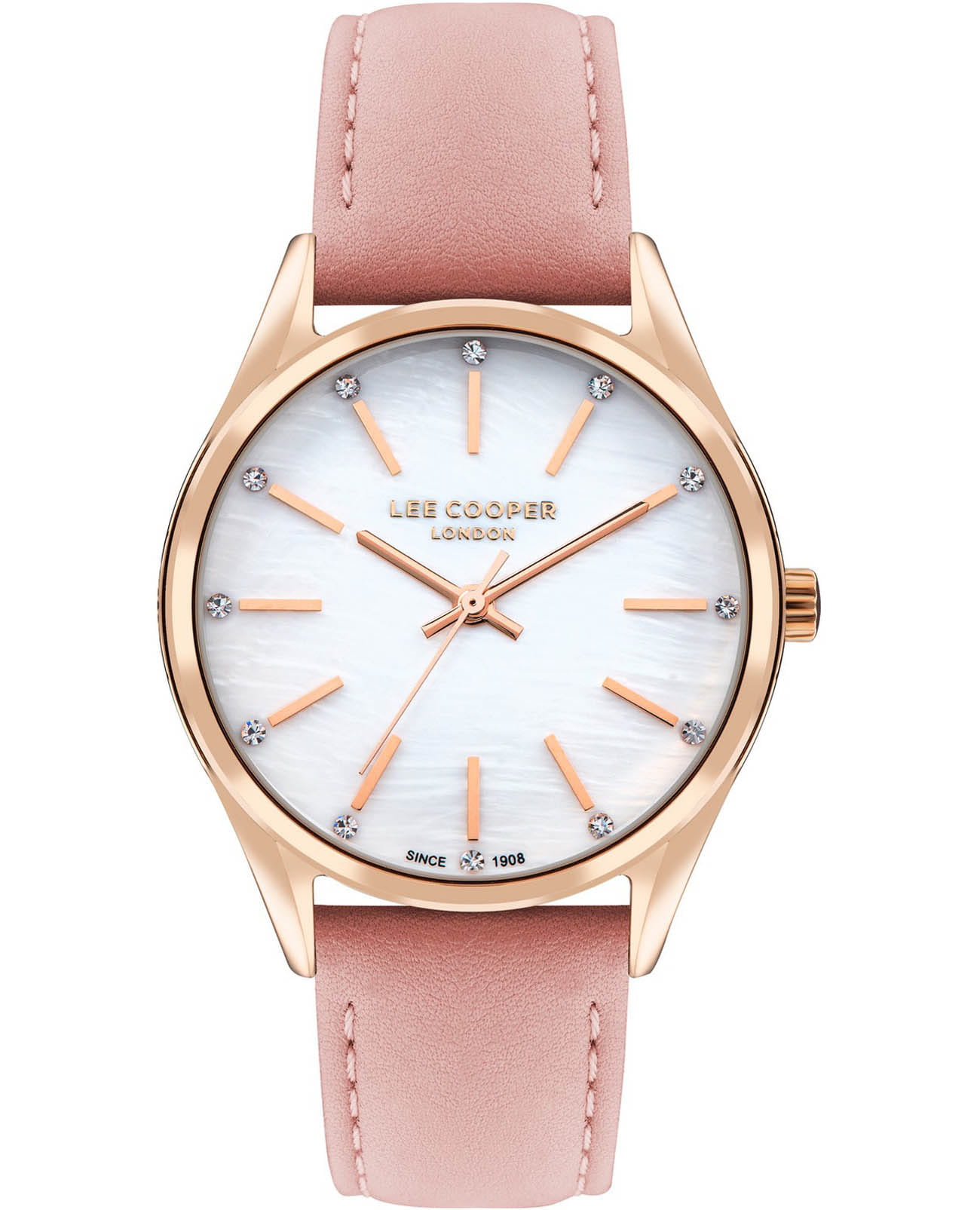 Lee Cooper Lee Cooper LC07871.428  LC07871.428 кварцевые женские часы перламутровый циферблат, браслет кожаный — вид спереди