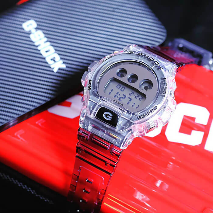 Casio Casio G-Shock DW-6900SK-1DR (DW-6900SK-1ER) электронные мужские часы часы крупный план серый циферблата