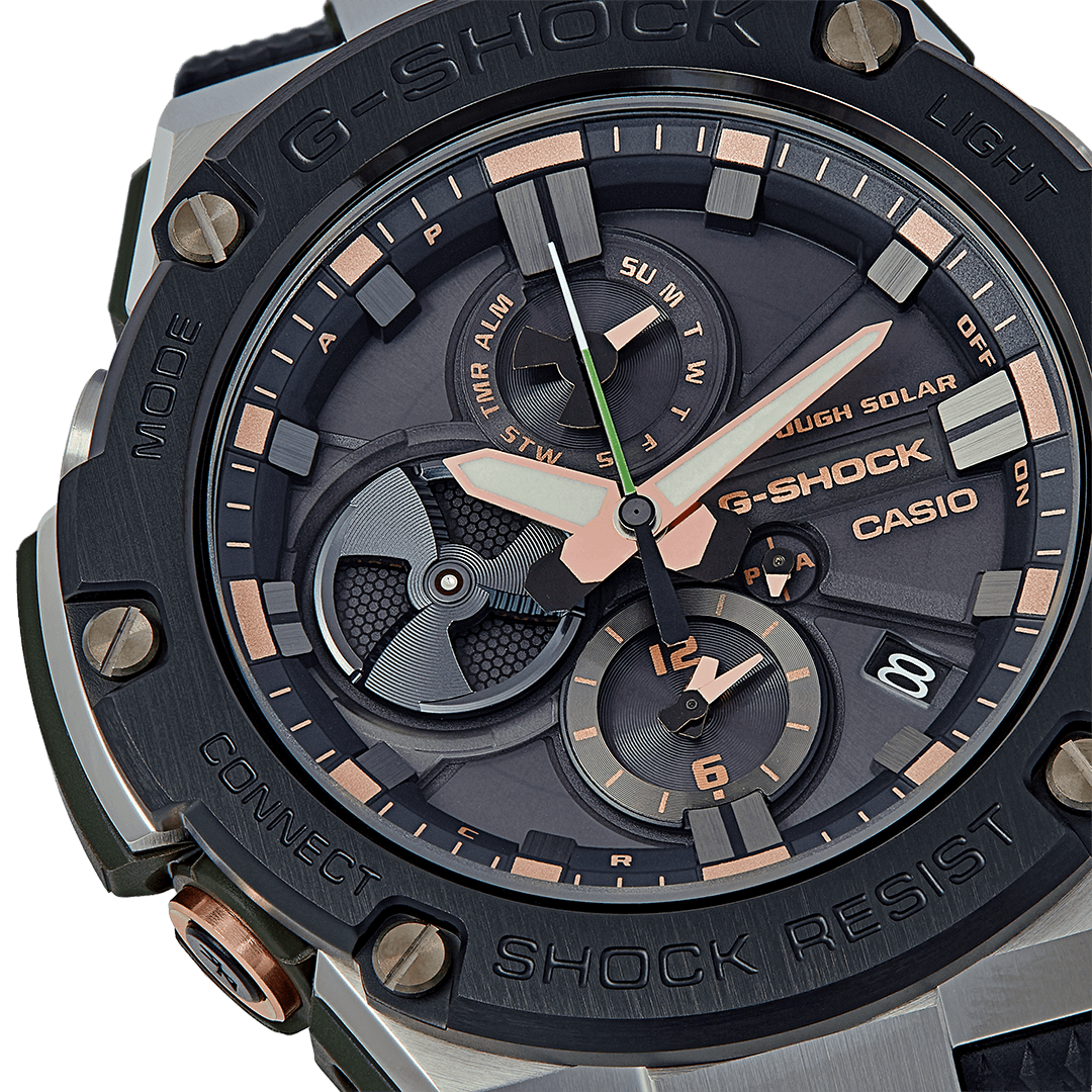 Casio Casio G-Shock GST-B100GA-1A , наручные мужские часы фото под углом