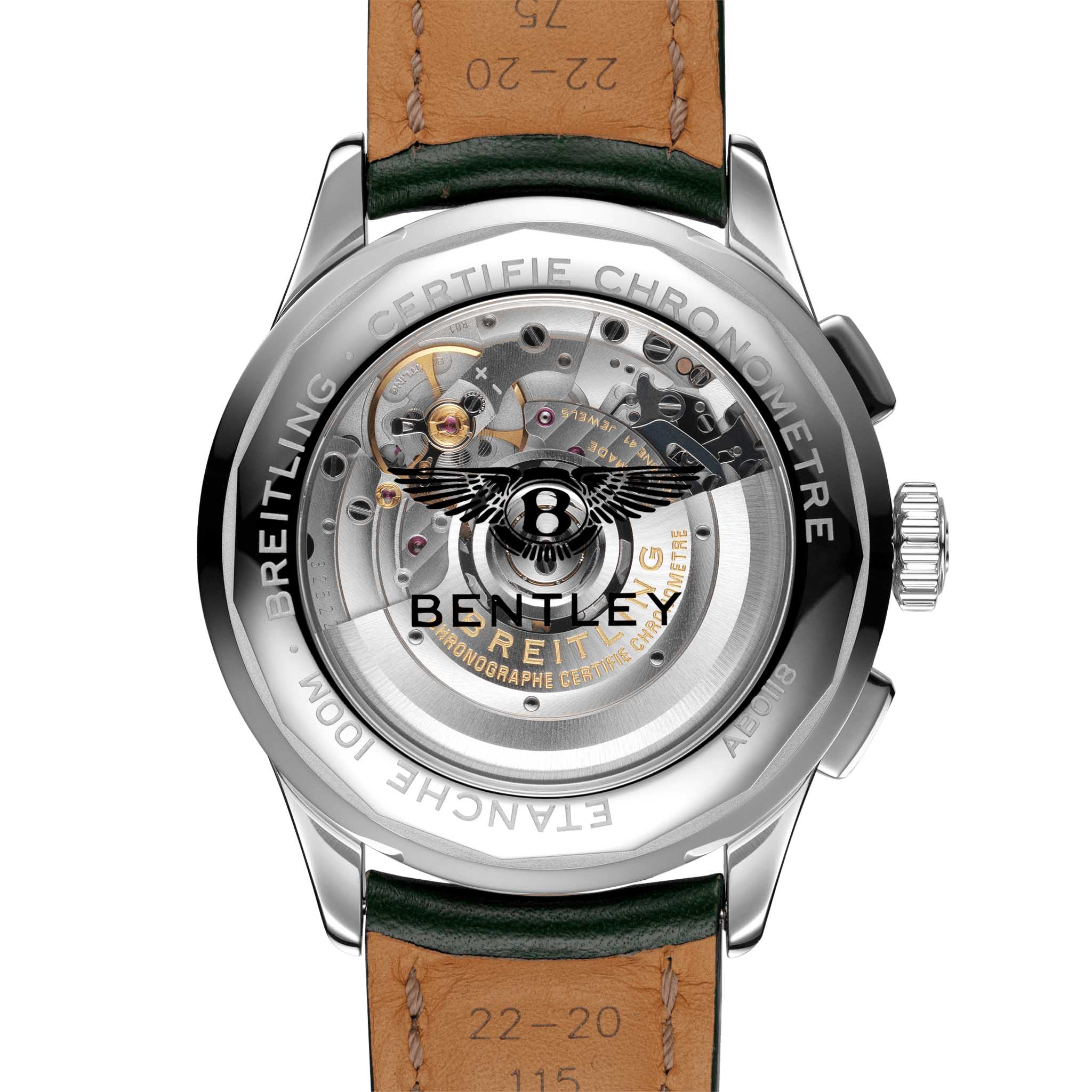 Оригинальные часы Breitling Breitling Premier B01 Chronograph 42 Bentley British Racing Green AB0118A11L1X1 механические калибр механизма мануфактурный механизм breitling caliber b01 общий вид