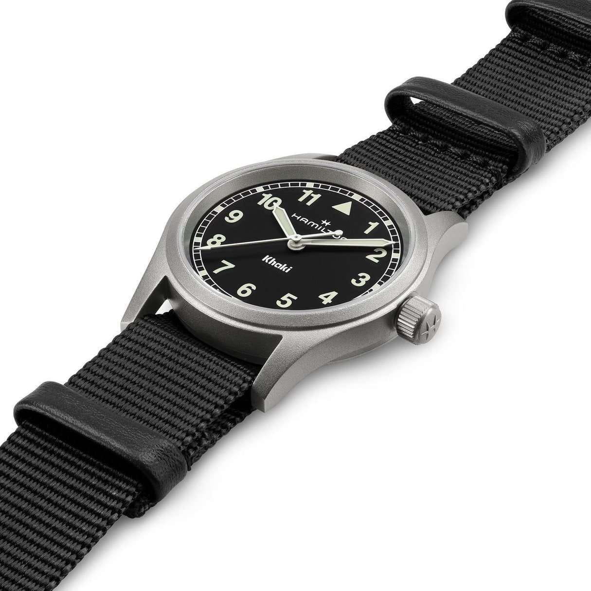 Hamilton Hamilton Khaki Field Quartz 33mm H69301430, khaki field швейцария мужские часы на браслете тканевый боковой вид