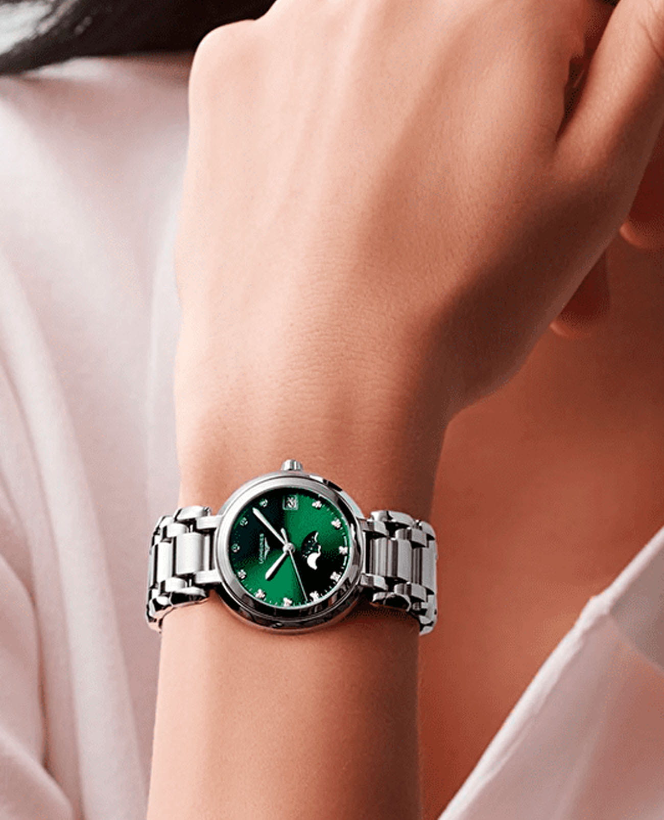 Оригинальные часы Longines Longines PrimaLuna L8.115.4.67.6 кварцевые калибр механизма l296 общий вид