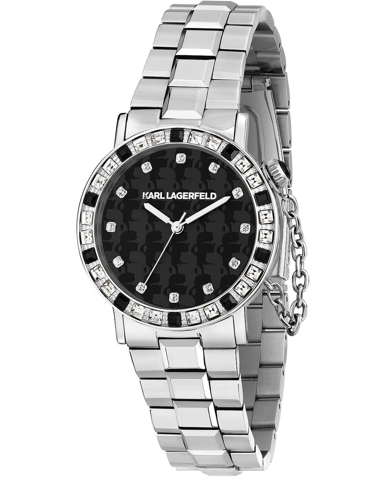 Karl Lagerfeld Karl Lagerfeld Crystals R0553100502  R0553100502 кварцевые женские часы черный циферблат, браслет нержавеющая сталь — вид спереди