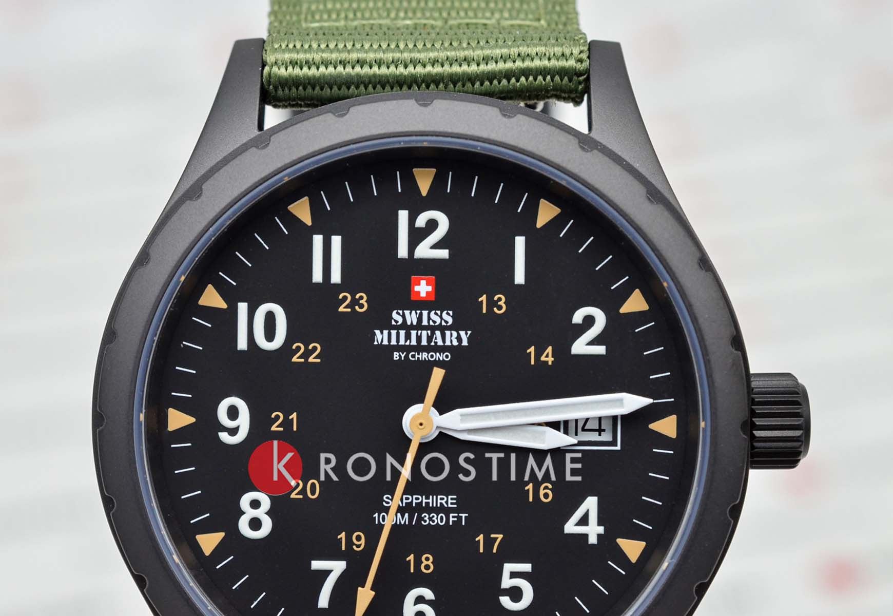 Swiss Military by Chrono Swiss Military by Chrono Classic Army SM34108.07,  швейцария мужские часы на браслете тканевый боковой вид