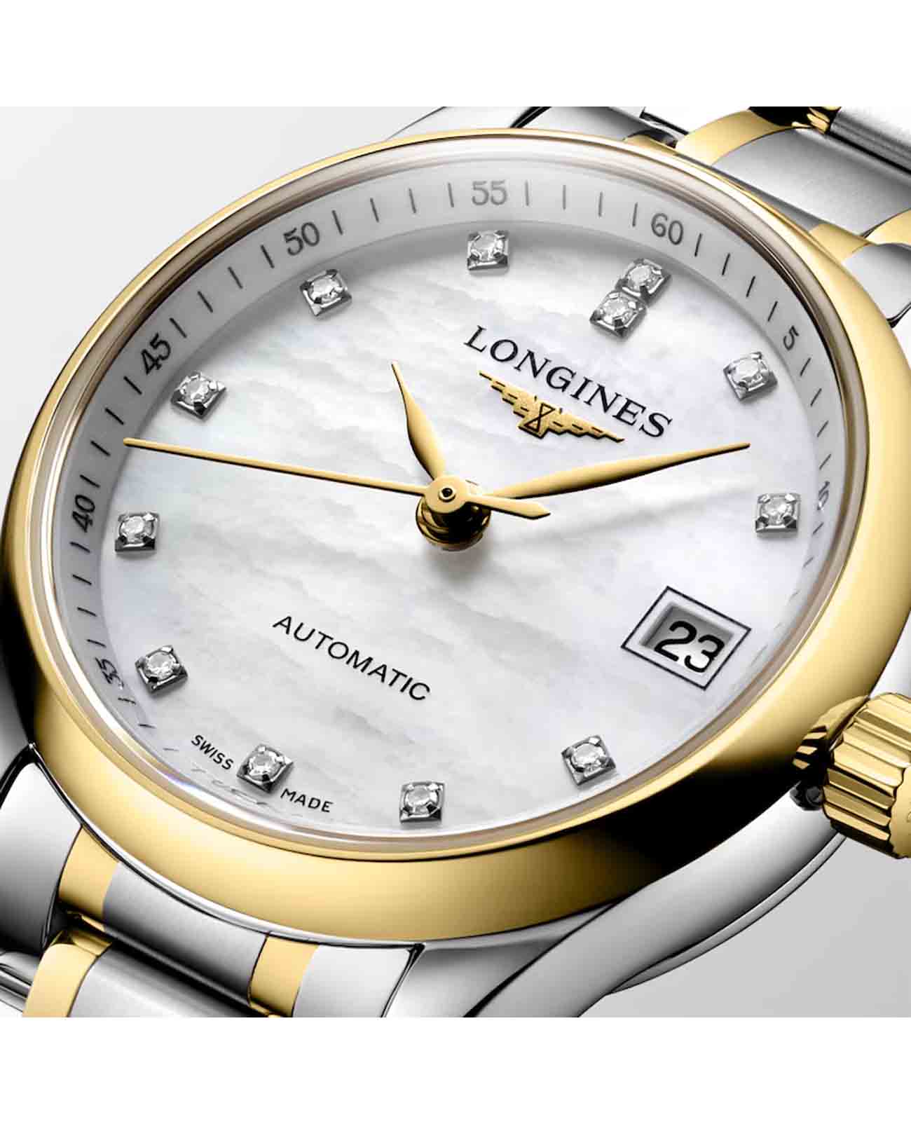 Longines Longines Master Collection L2.128.5.87.7 механические женские часы часы крупный план серебристый циферблата