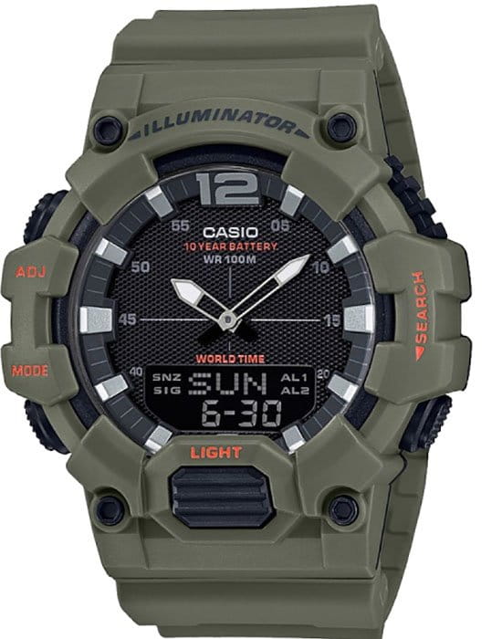 Casio Casio Collection HDC-700-3A2VEF  HDC-700-3A2VEF кварцевые мужские часы черный циферблат, браслет пластик — вид спереди
