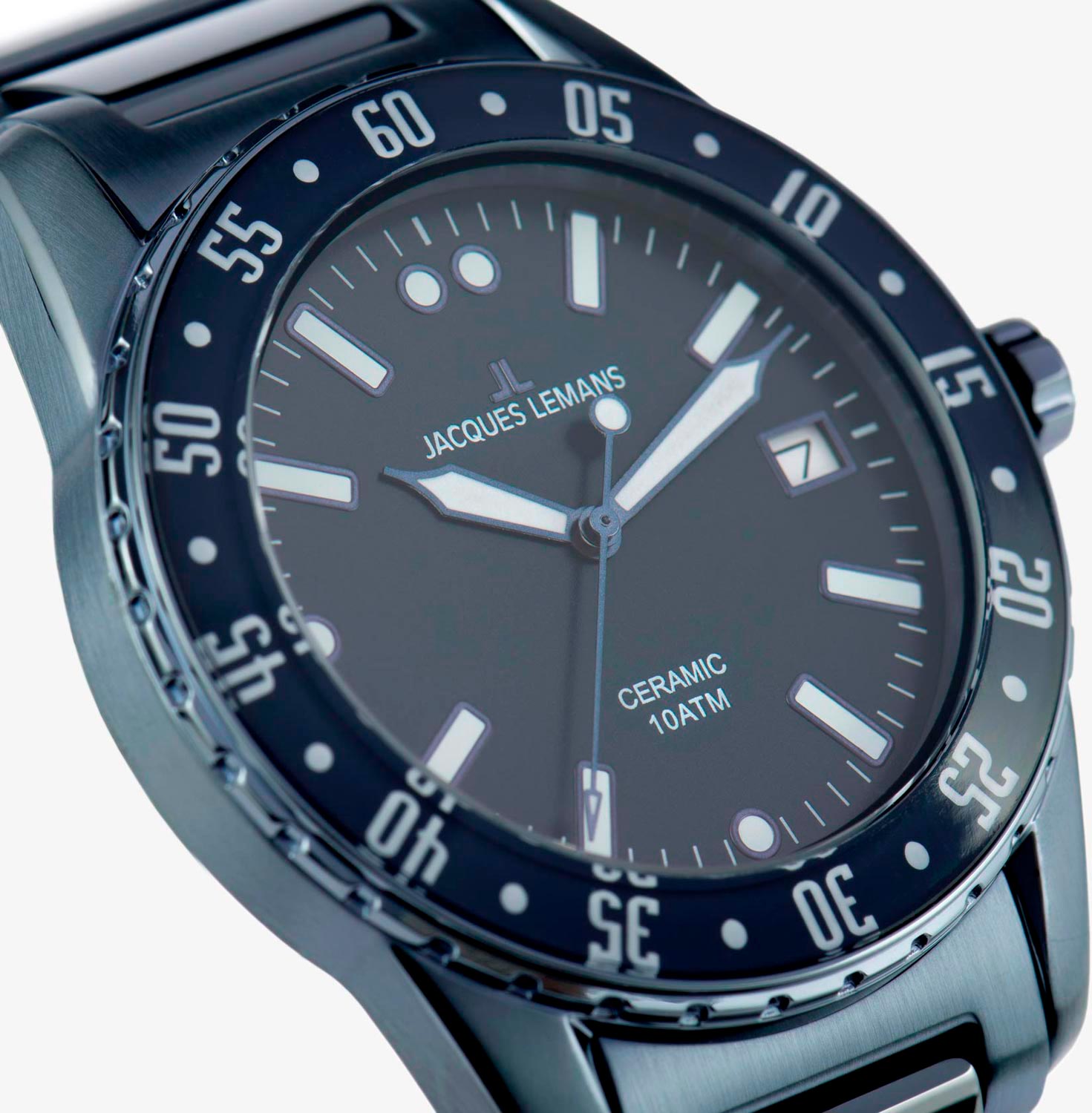 Jacques Lemans Jacques Lemans High Tech Ceramic 42-12E,  австрия женские часы на браслете сталь + pvd + керамика боковой вид