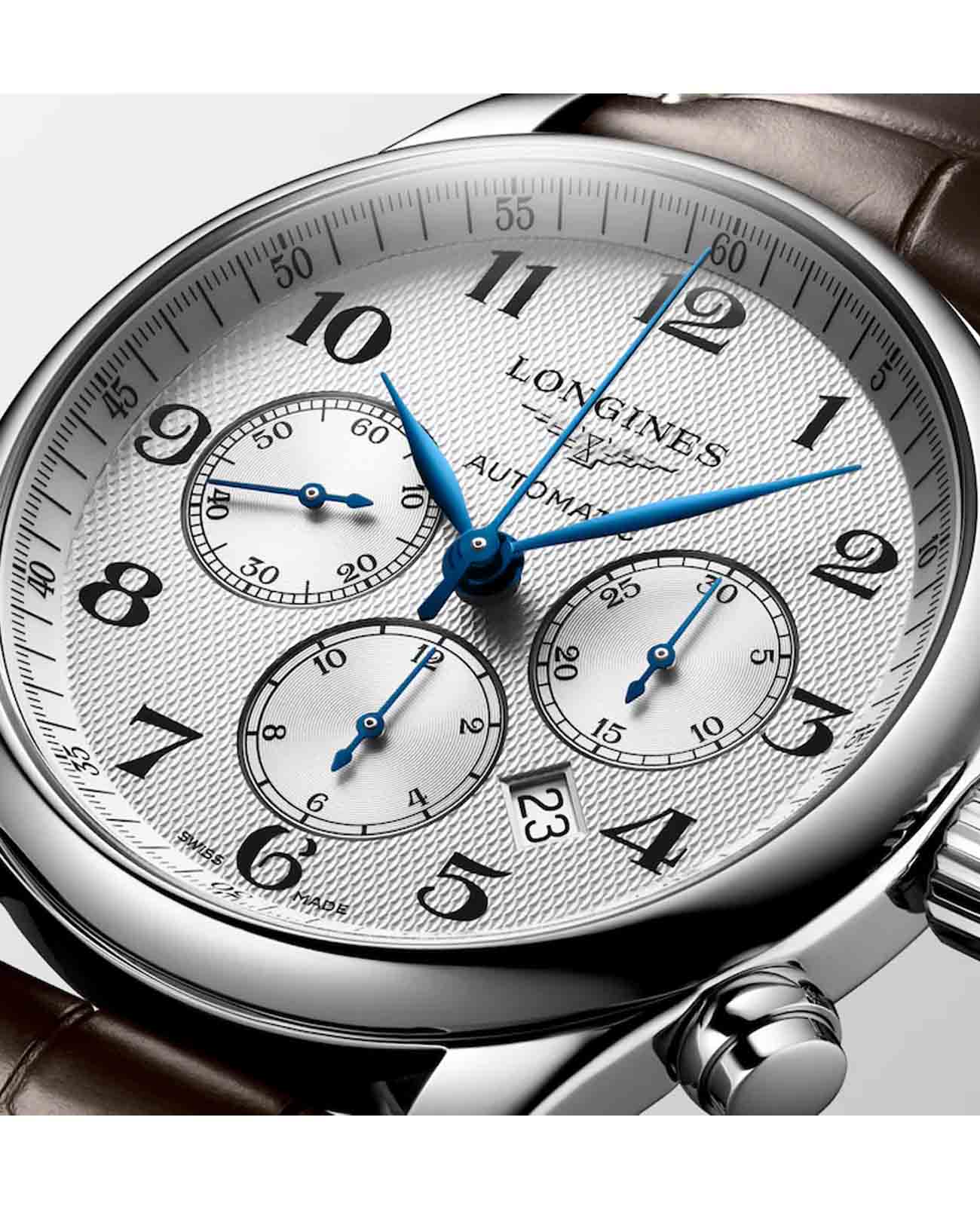 Longines Longines Master Collection L2.859.4.78.3 механические мужские часы часы крупный план белый циферблата