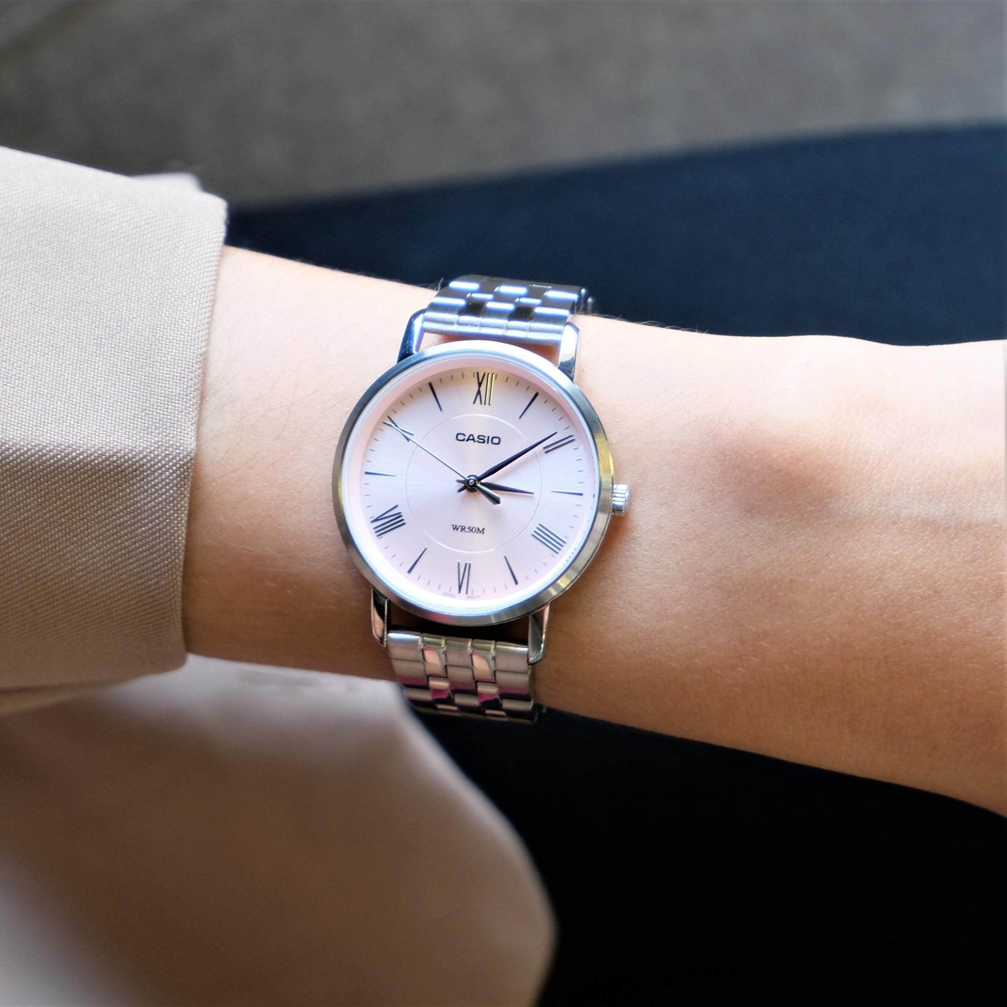 Casio Casio Collection LTP-B110D-4A женские часы розовый циферблат на запястье