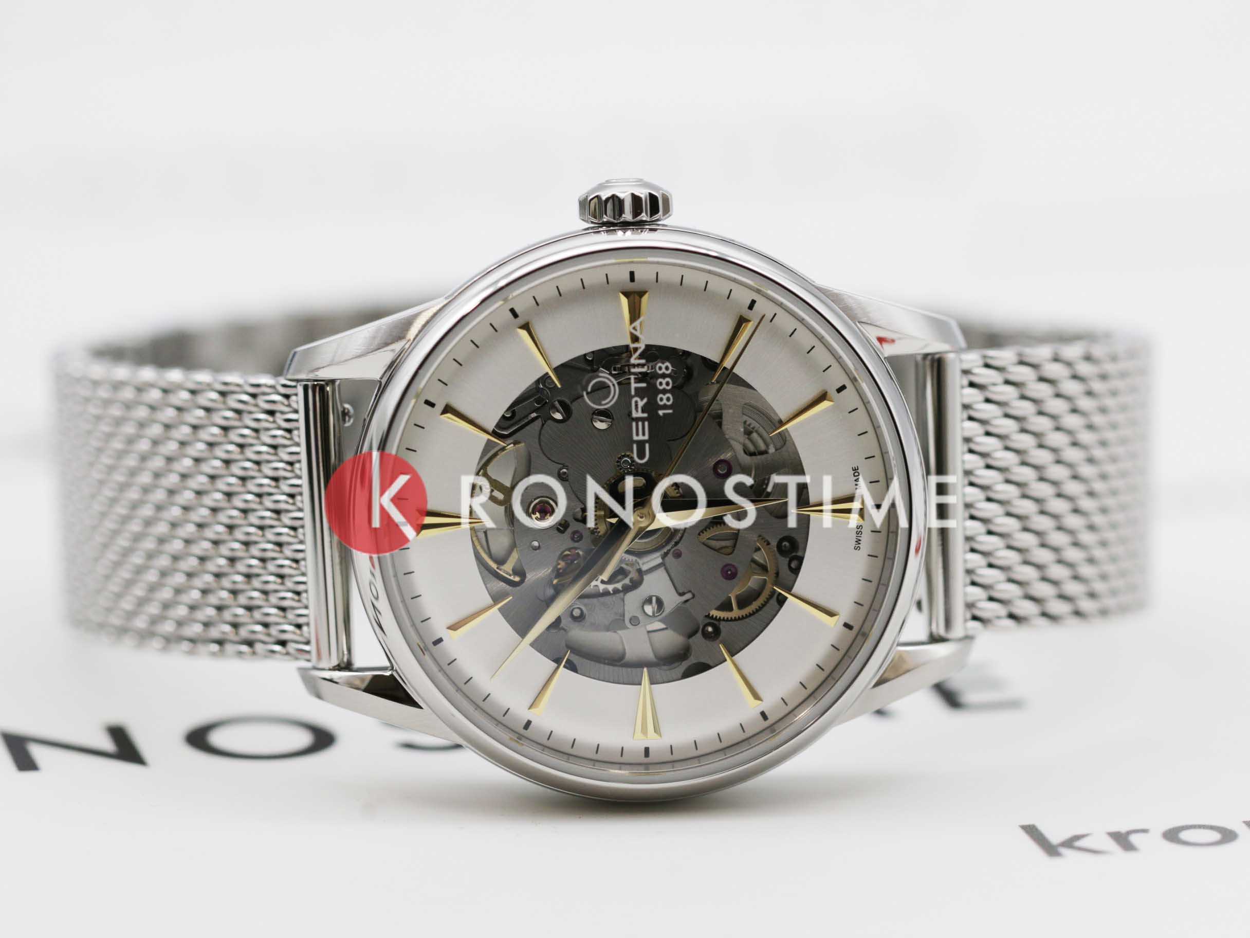 Certina Certina DS-1 Skeleton C029.907.11.031.00, heritage швейцария мужские часы на браслете нержавеющая сталь боковой вид