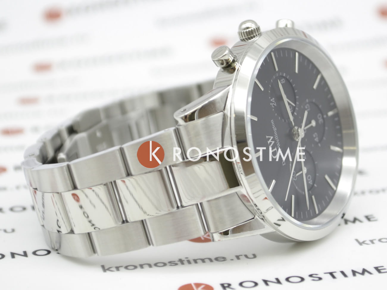 Daniel Wellington Daniel Wellington Iconic Link DW00100645 кварцевые мужские часы часы крупный план черный циферблата