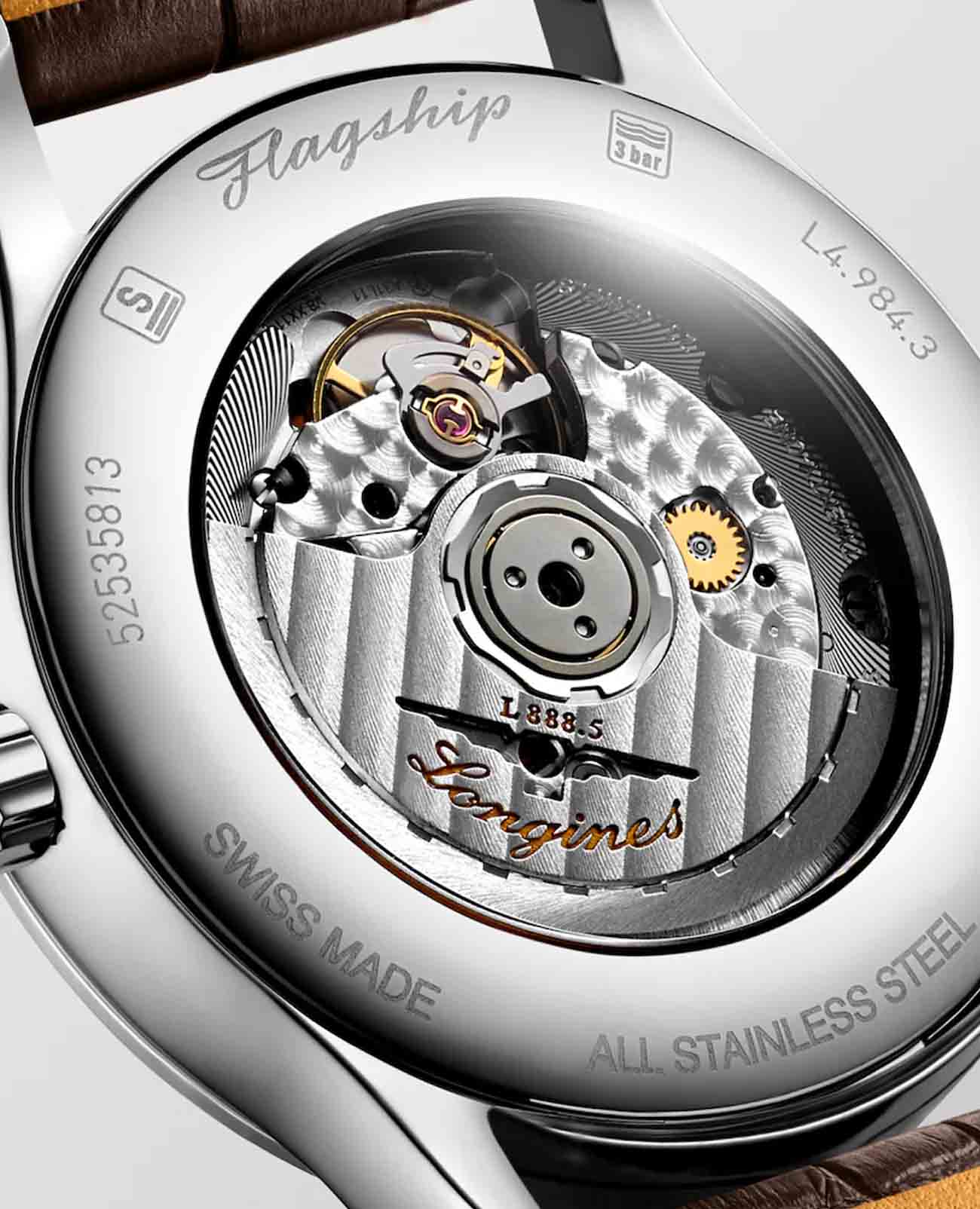 Longines Longines Flagship L4.984.4.79.2 мужские часы бежевый циферблат на запястье