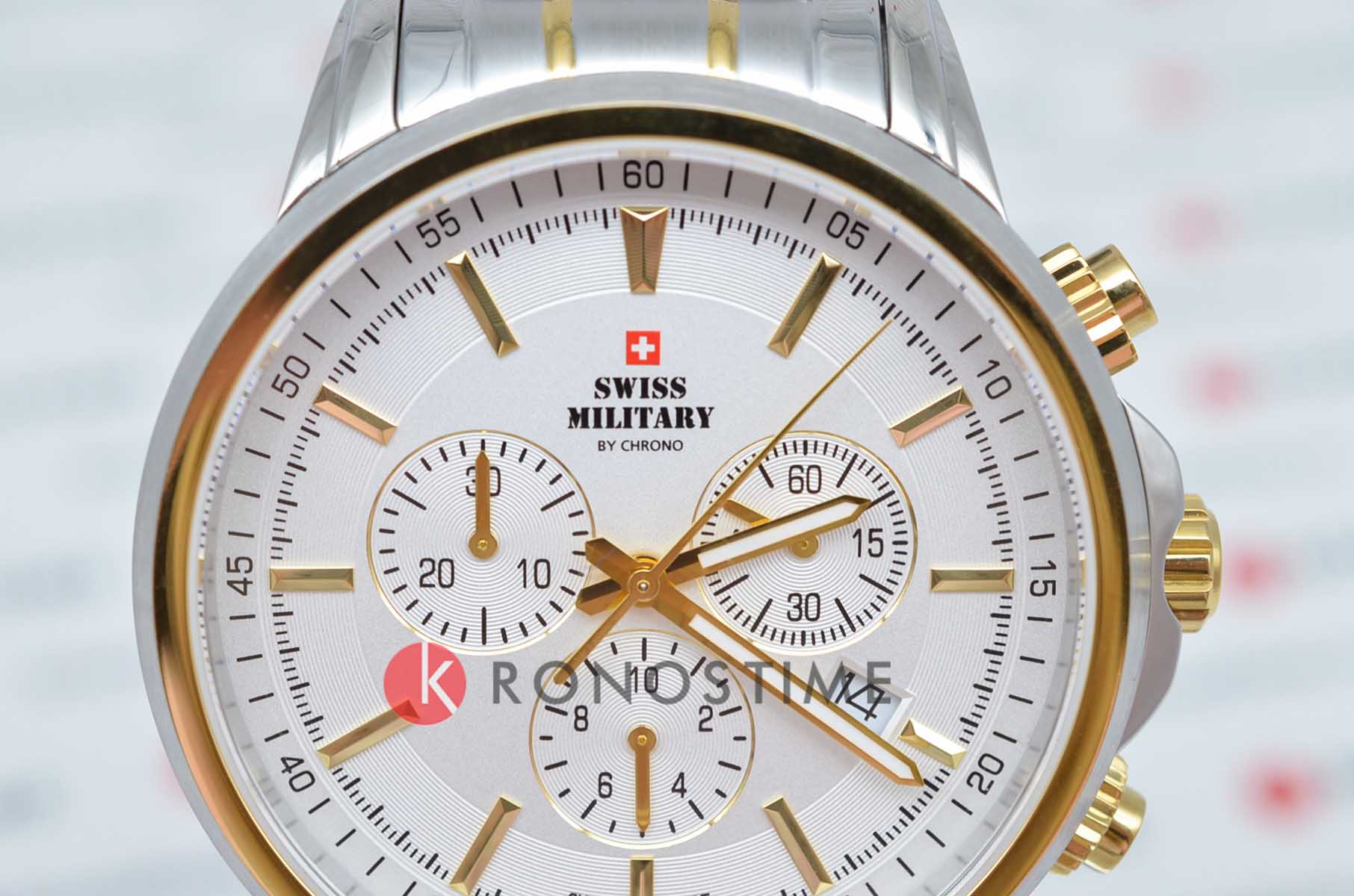 Swiss Military by Chrono Swiss Military by Chrono SM34052.05,  швейцария мужские часы на браслете нержавеющая сталь с pvd-покрытием боковой вид