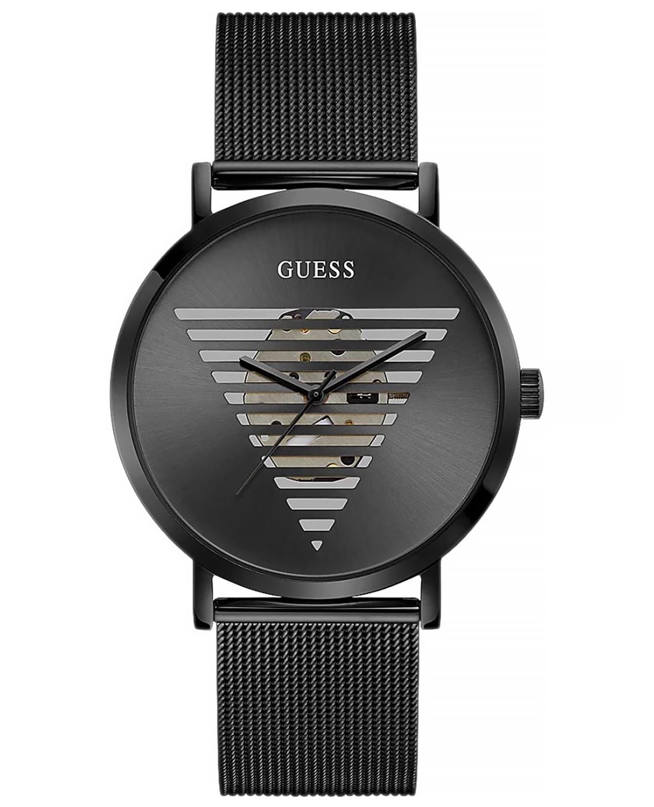 Guess Guess Trend GW0502G2  GW0502G2 кварцевые мужские часы черный циферблат, браслет сталь с ip покрытием — вид спереди