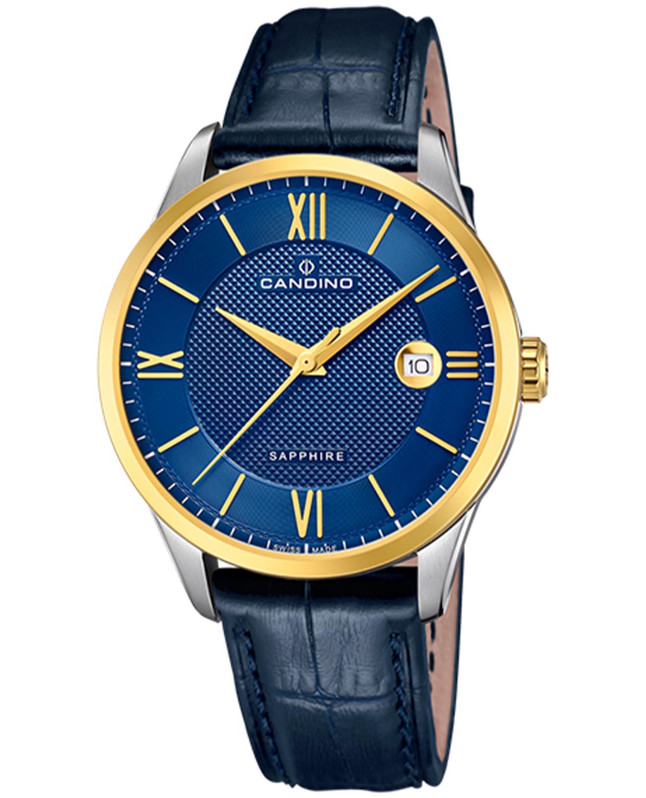 Candino Candino Couple Gents C4708/B  C4708/B кварцевые мужские часы синий циферблат, браслет кожаный — вид спереди
