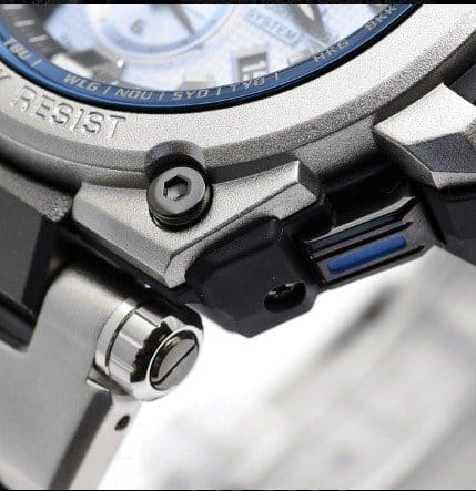 Casio Casio G-Shock Premium MTG-G1000RS-2A электронные мужские часы часы крупный план голубой циферблата