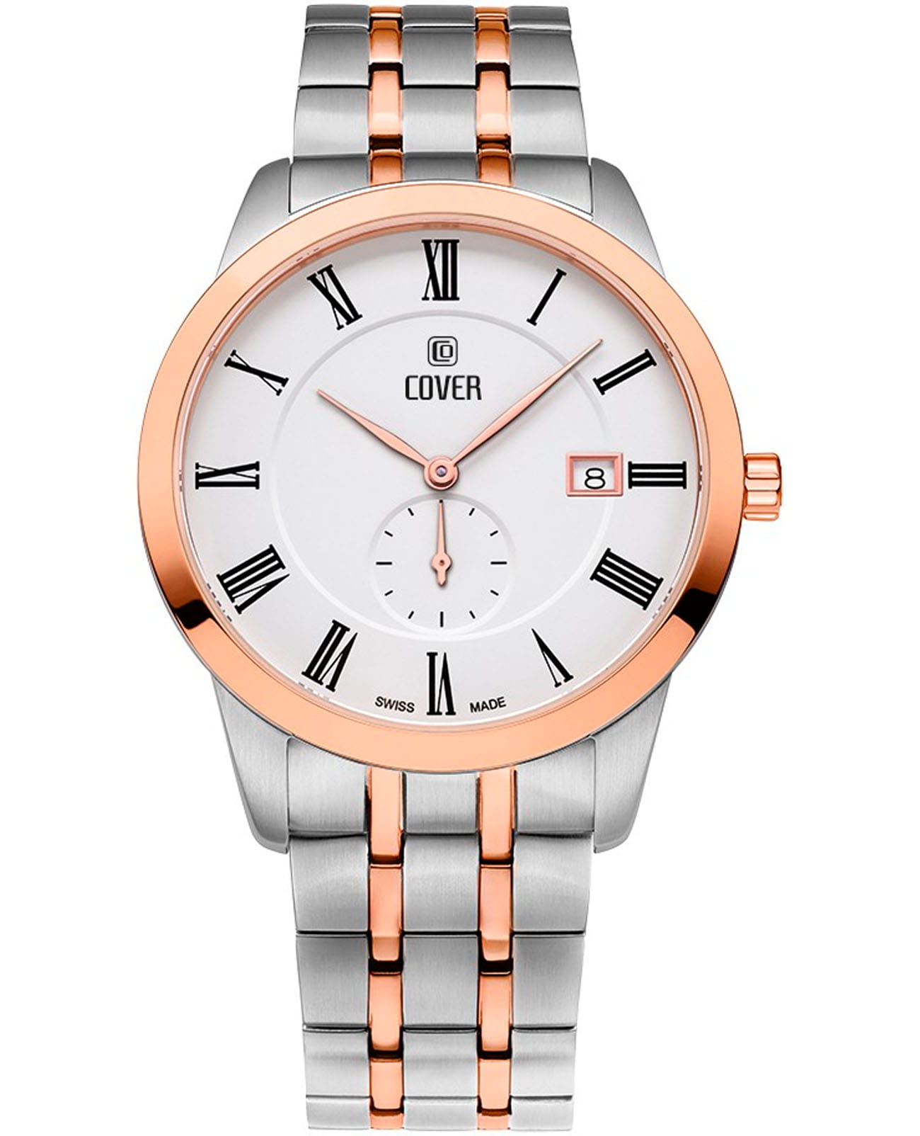 Cover Cover Nobila CO194.08  CO194.08 кварцевые мужские часы белый циферблат, браслет нержавеющая сталь с pvd-покрытием — вид спереди