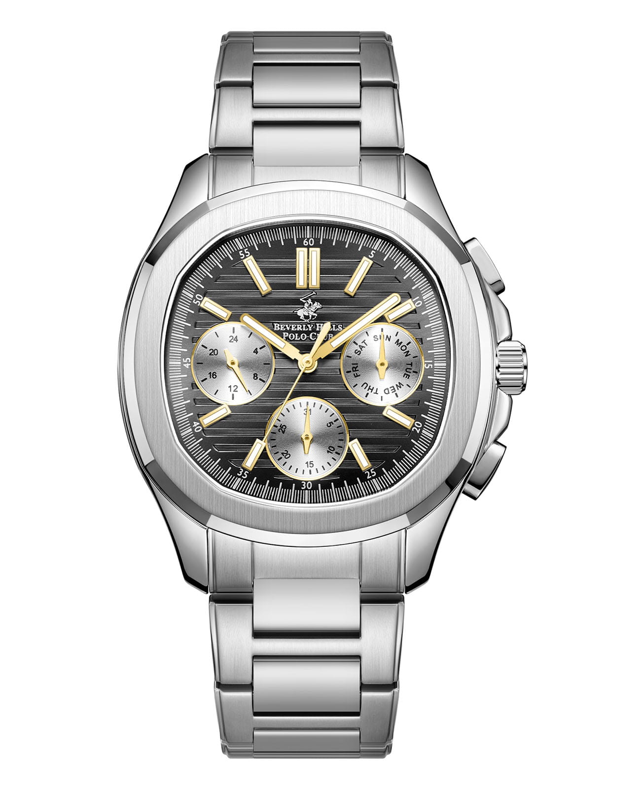 Beverly Hills Polo Club Beverly Hills Polo Club BP3212X.361  BP3212X.361 кварцевые мужские часы серый циферблат, браслет нержавеющая сталь — вид спереди