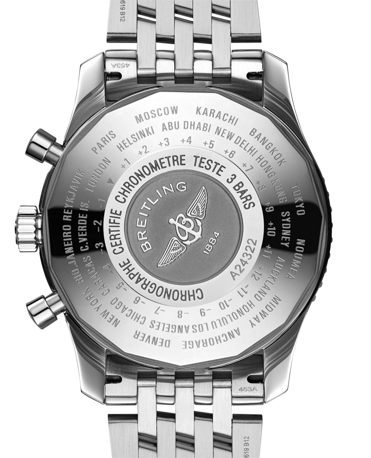Breitling Breitling Navitimer Chronograph GMT 46 A24322121B1A1 , наручные мужские часы фото под углом