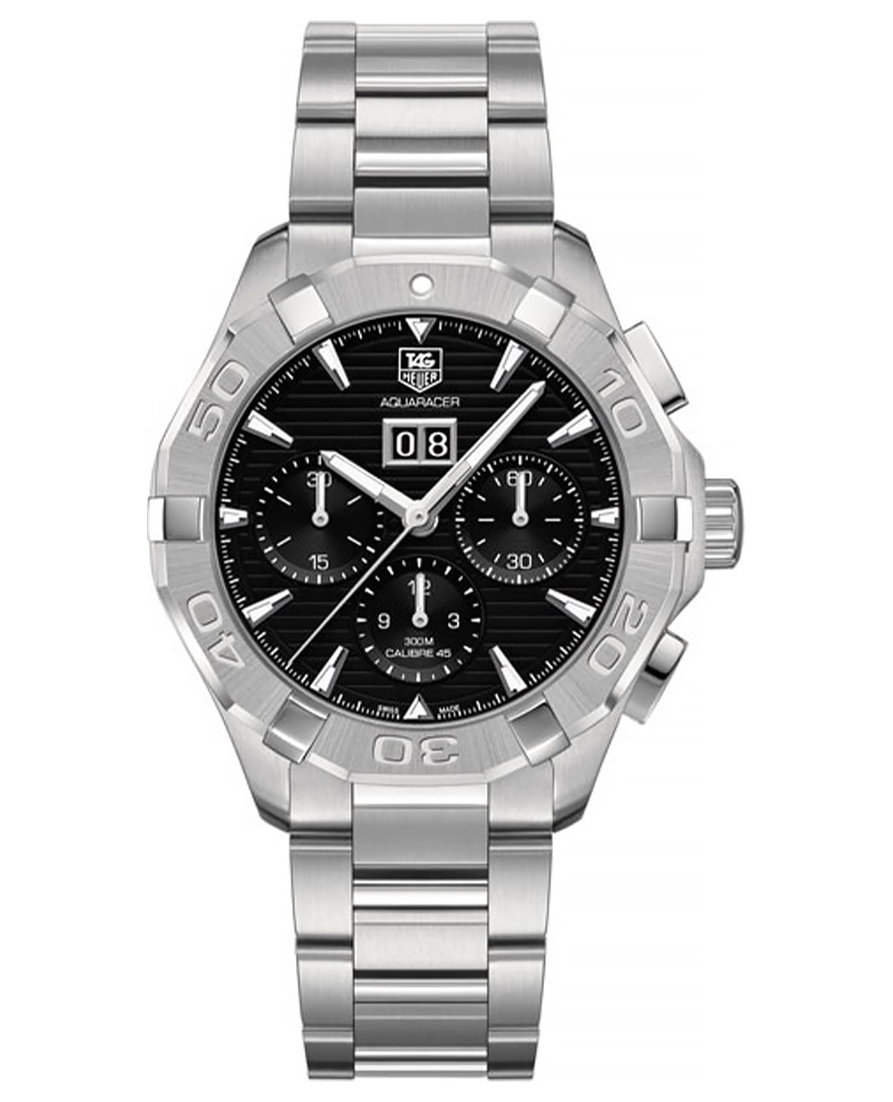 TAG Heuer TAG Heuer Aquaracer CAY211Z.BA0926  CAY211Z.BA0926 механические мужские часы черный циферблат, браслет нержавеющая сталь — вид спереди