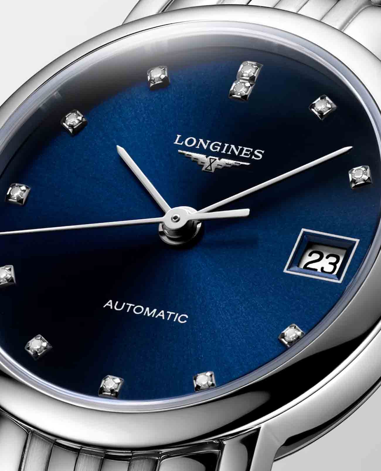 Longines Longines Elegant Collection L4.309.4.97.6 мужские часы синий циферблат на запястье