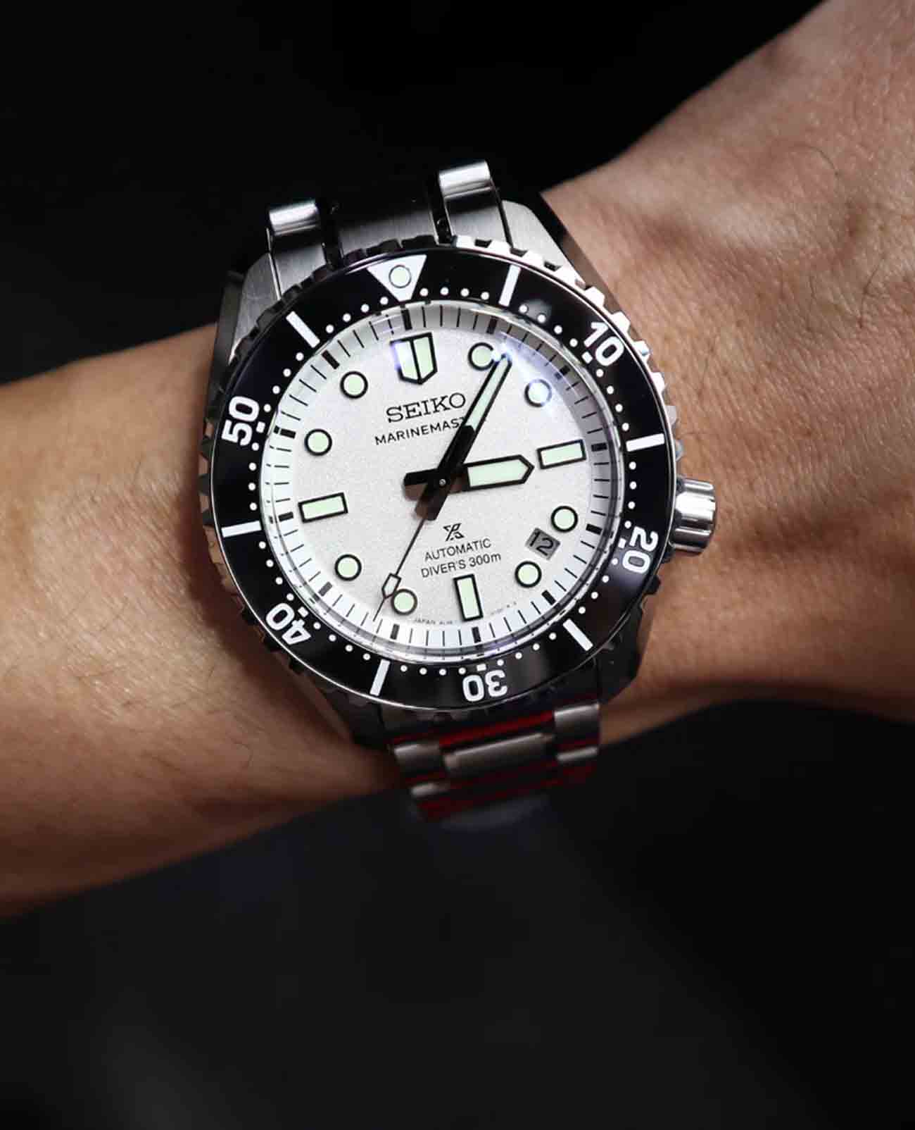 Seiko Seiko Prospex Marinemaster SLA077J1 мужские часы белый циферблат на запястье