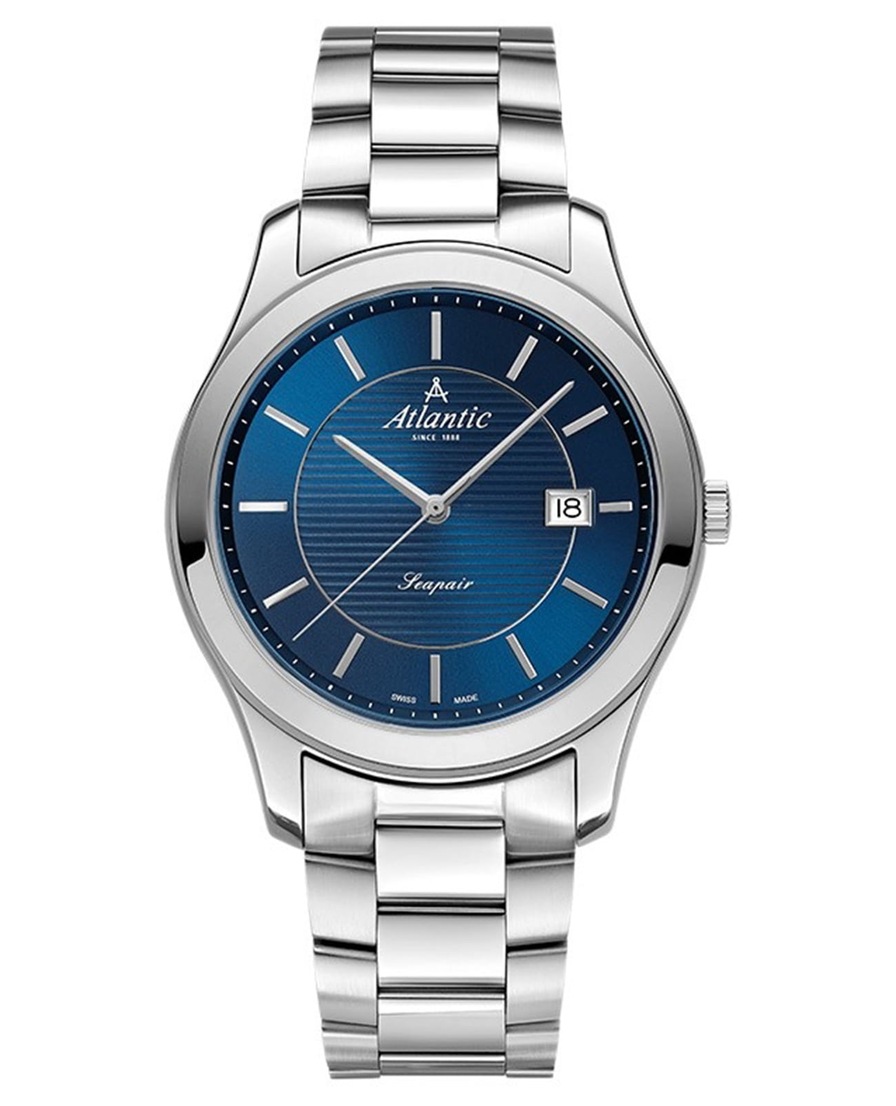 Atlantic Atlantic Seaport 60335.41.51  60335.41.51  кварцевые мужские часы синий циферблат, браслет нержавеющая сталь — вид спереди
